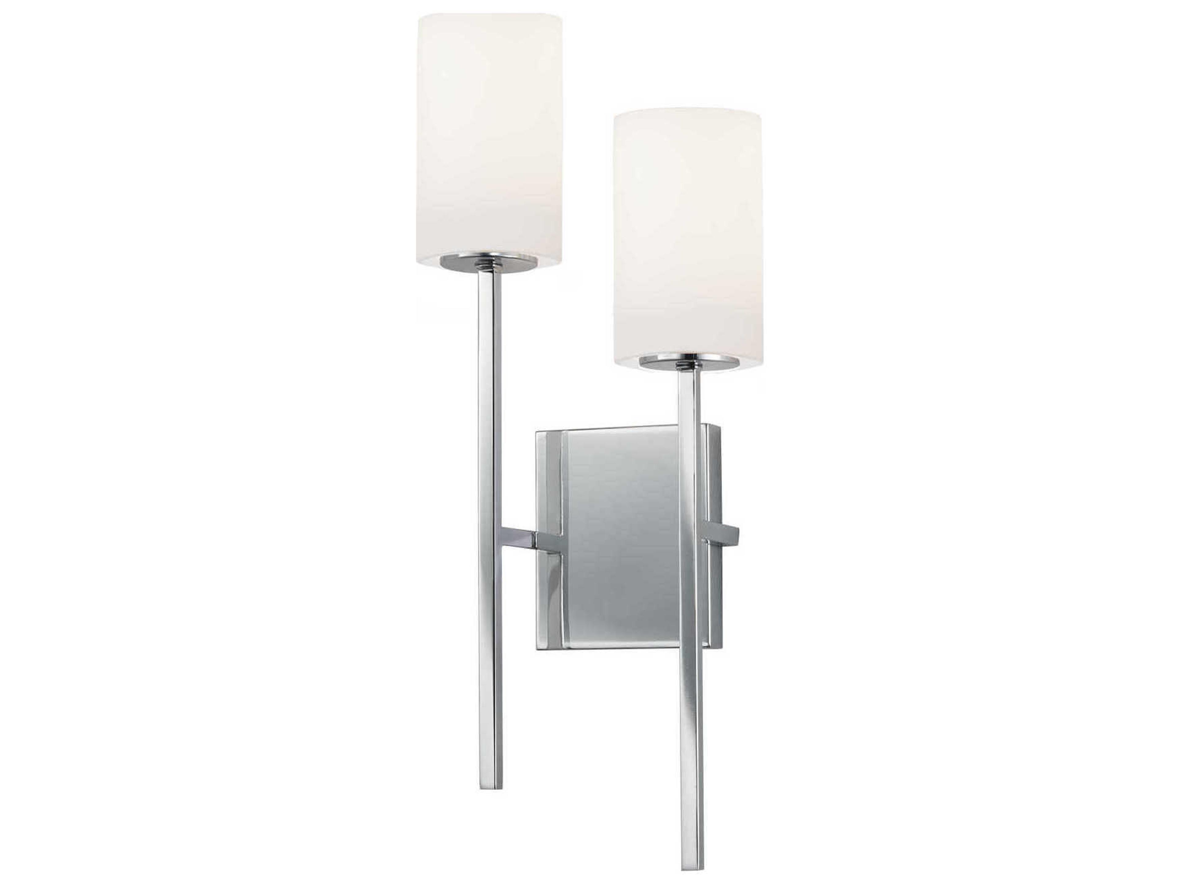Justice Design Group Fusion 2-Light Polished Chrome Glass Wall Sconce