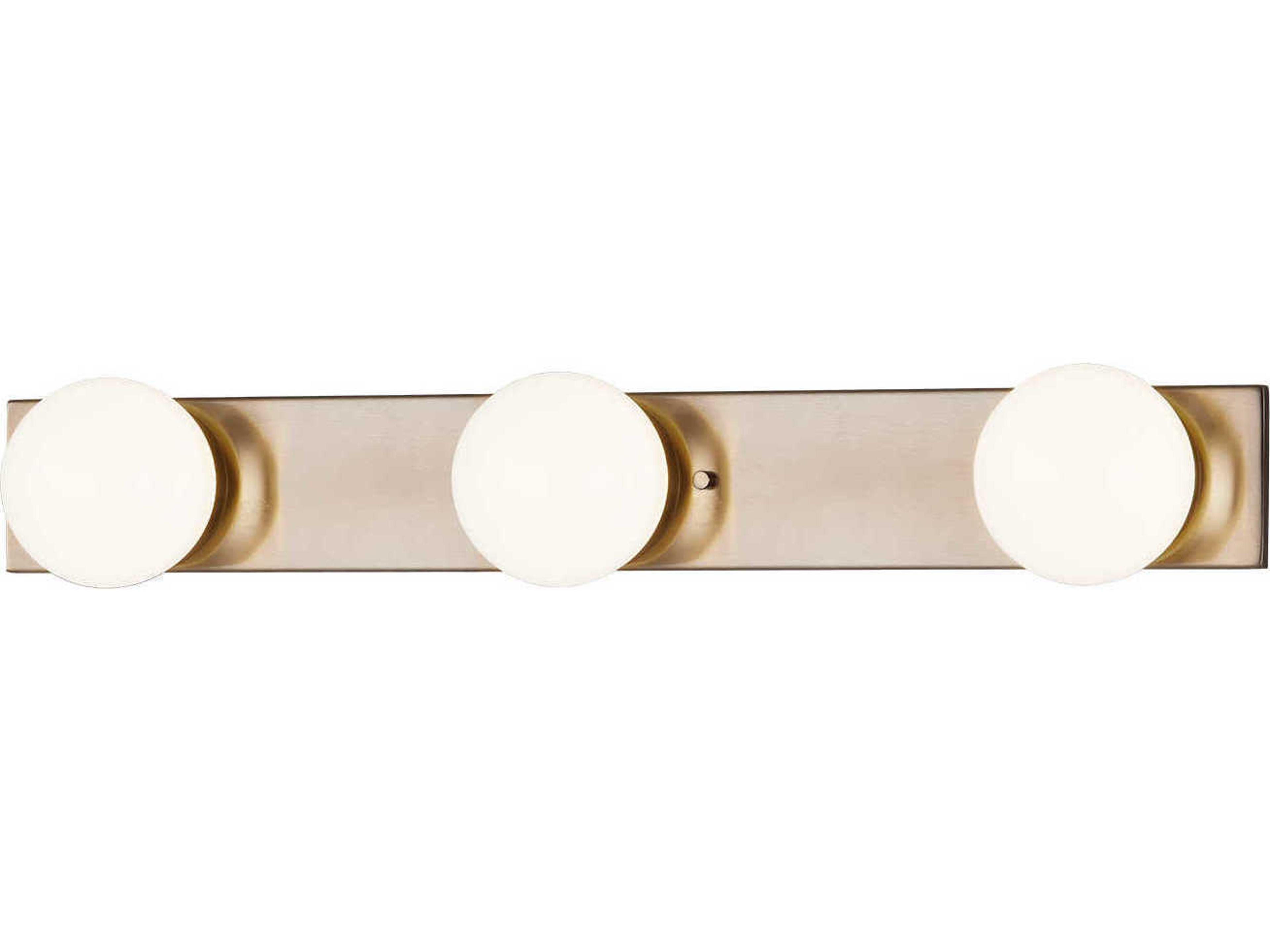 Justice Design Group Fusion 3-Light Brass Glass LED Vanity Light