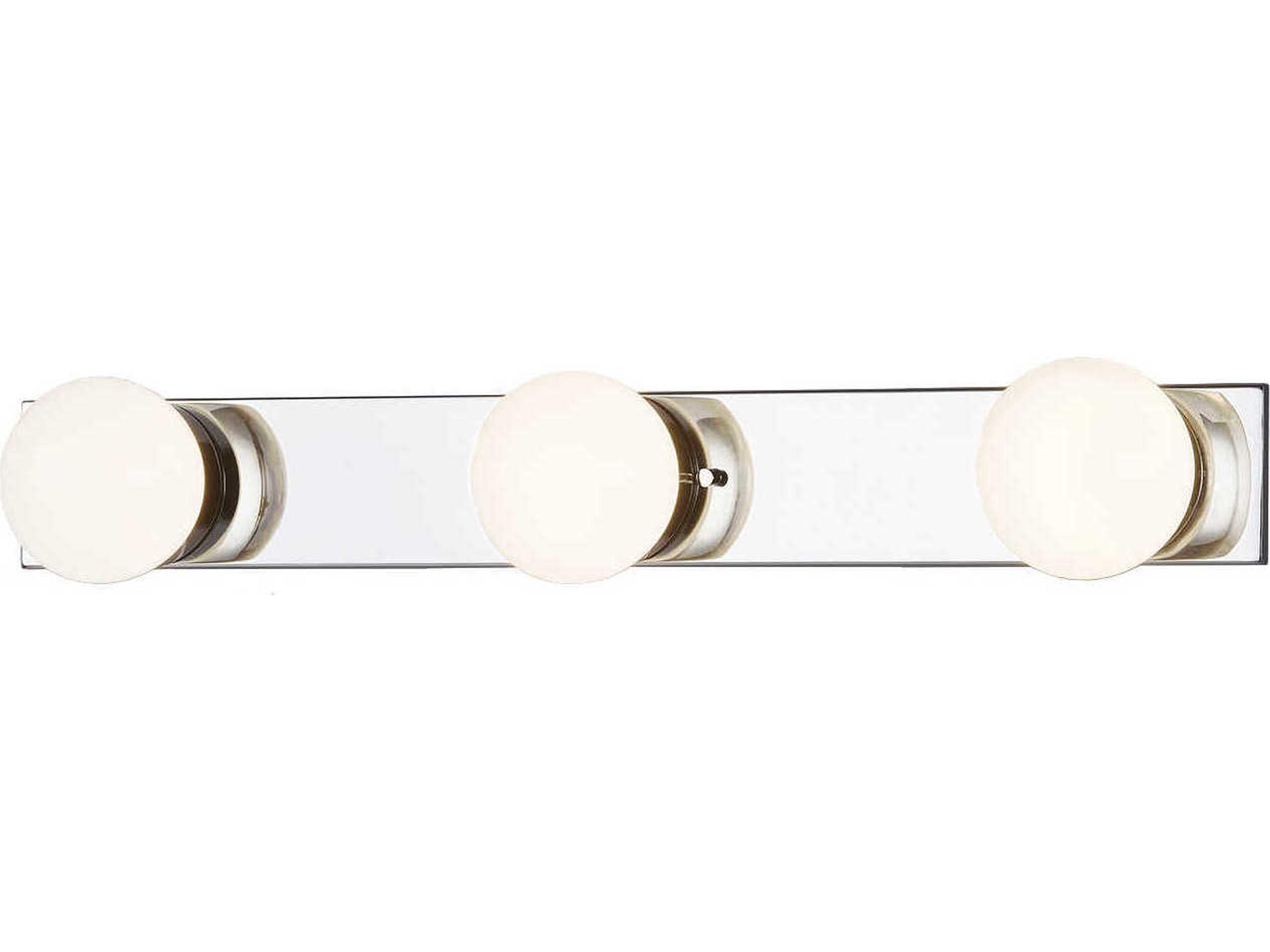 Justice Design Group Fusion 3-Light Brass Glass LED Vanity Light