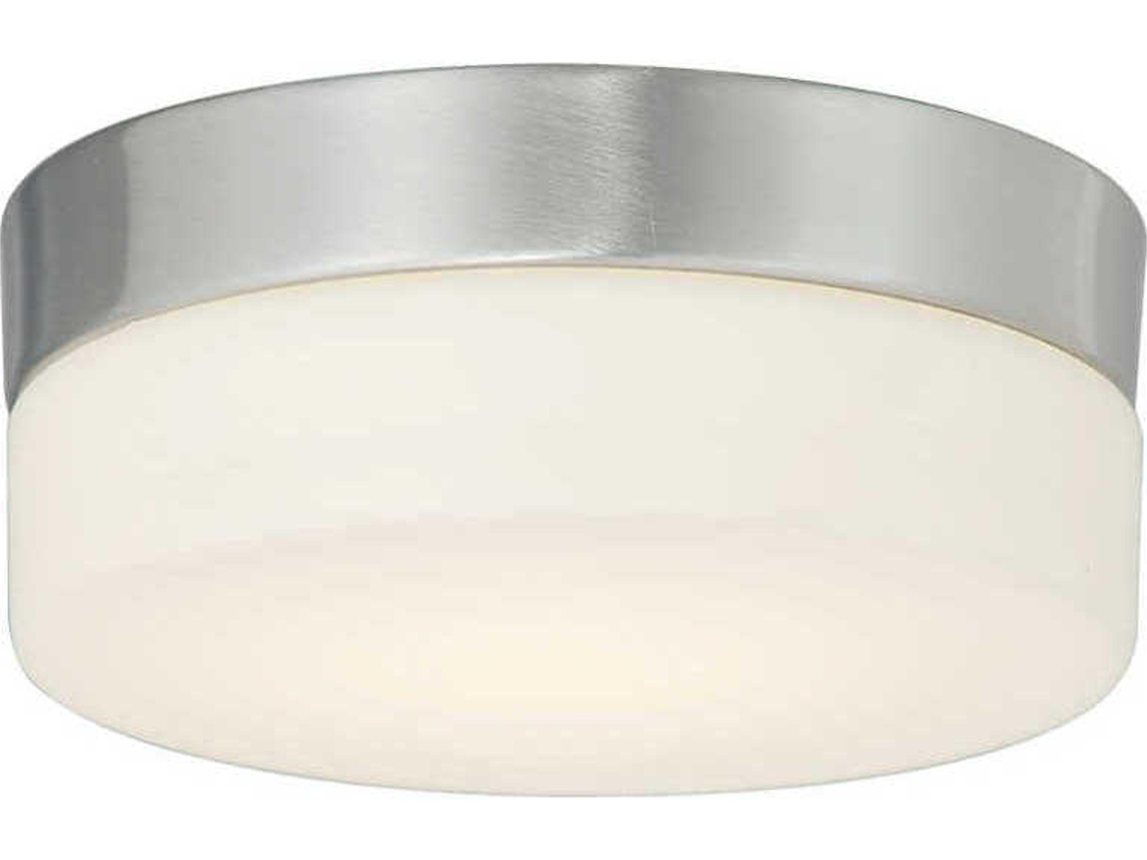 Fusion Brushed Nickel Glass LED Drum Flush Mount