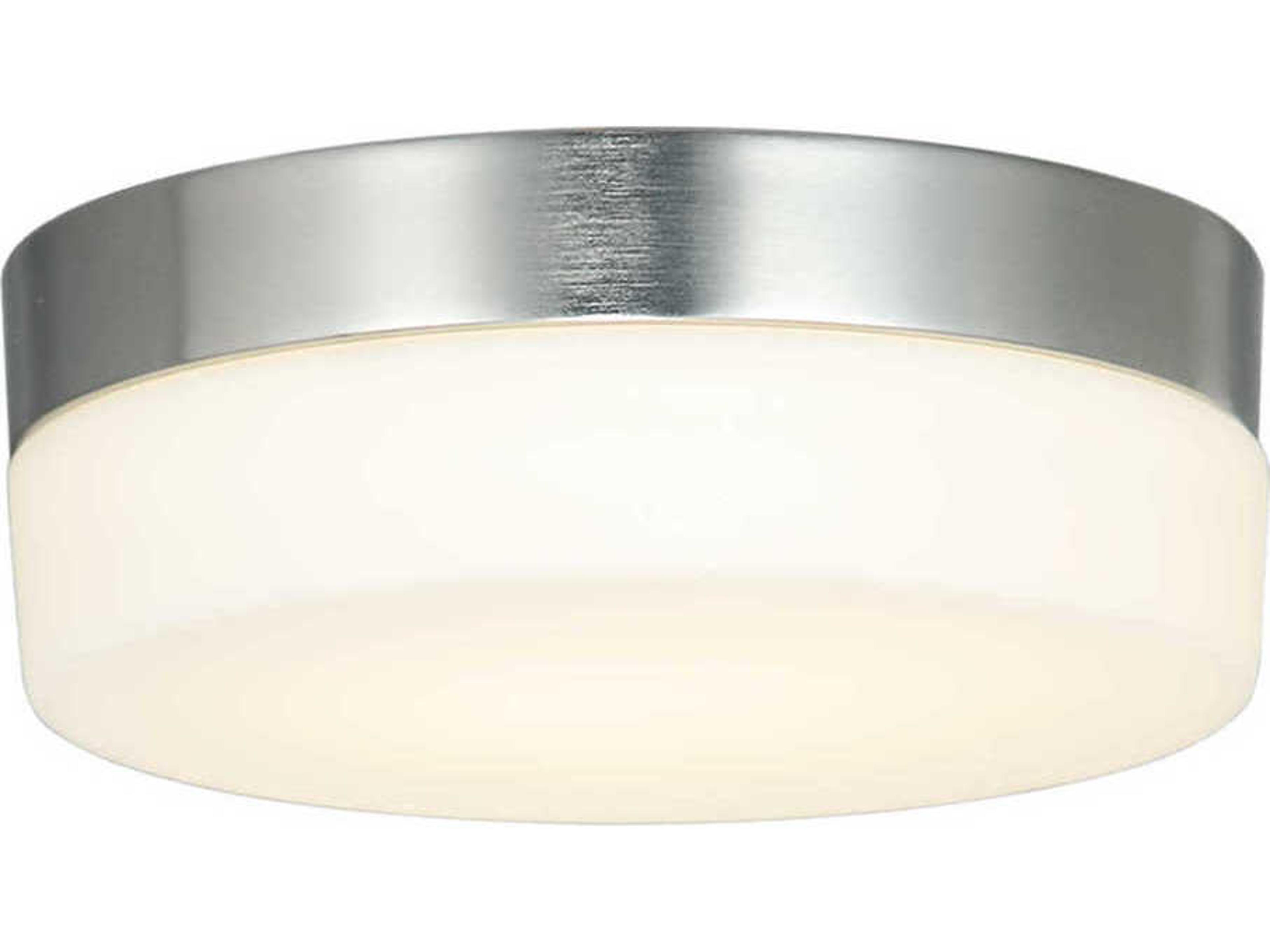 Fusion Brushed Nickel Glass LED Drum Flush Mount