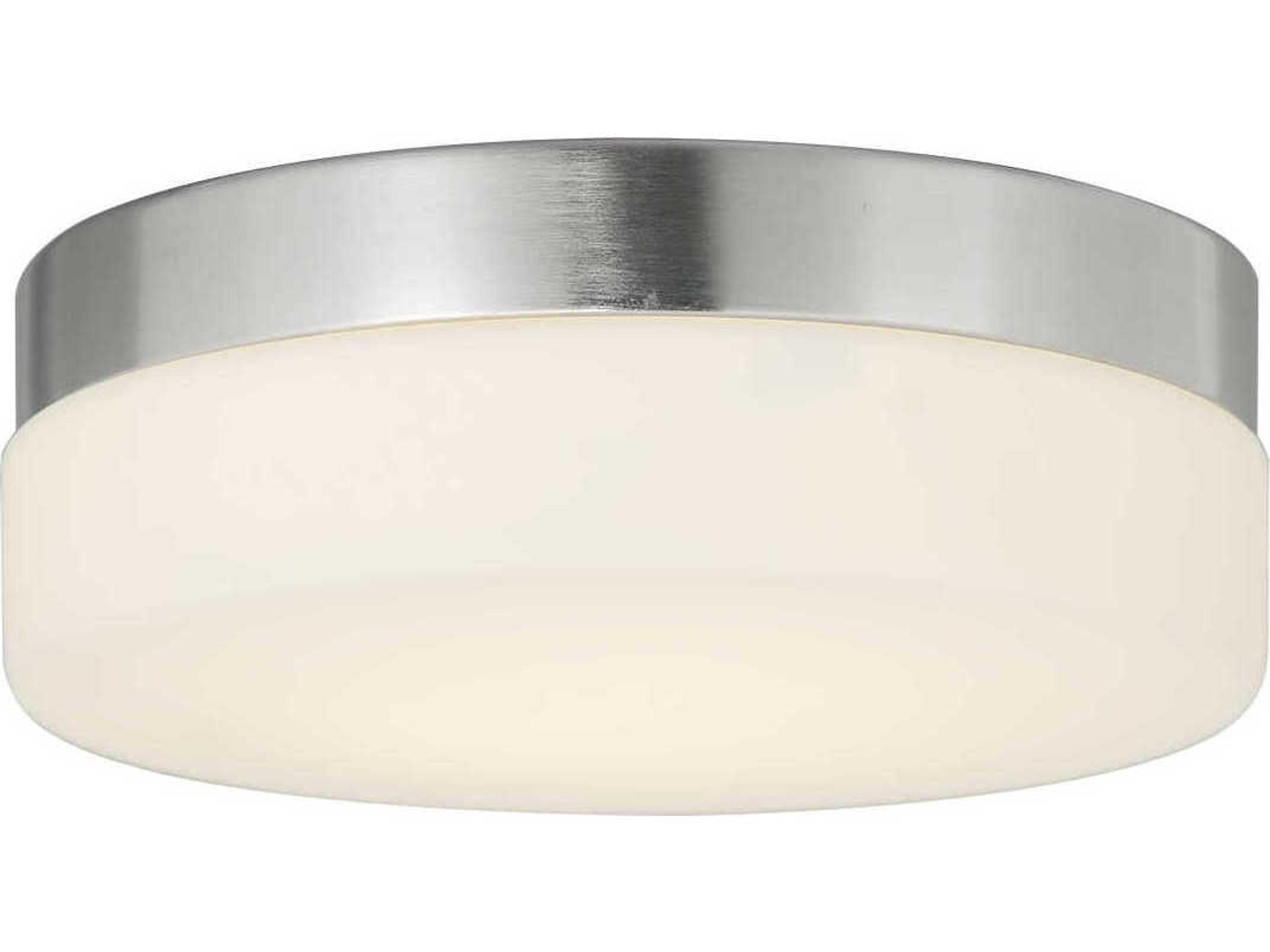 Justice Design Group Fusion Brushed Nickel Glass LED Drum Flush Mount
