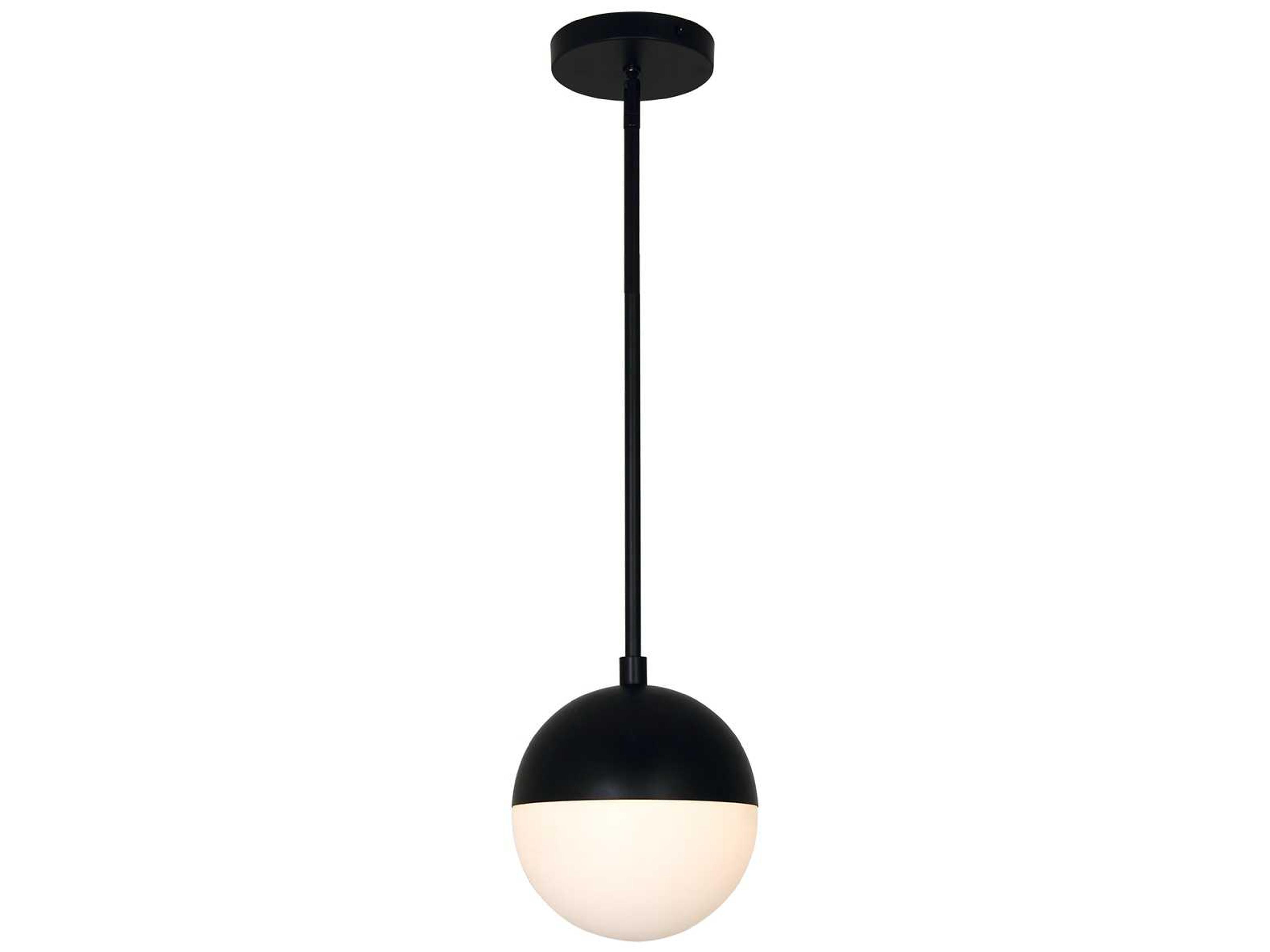 Fusion 1-Light Black Glass LED Globe Mini Pendant
