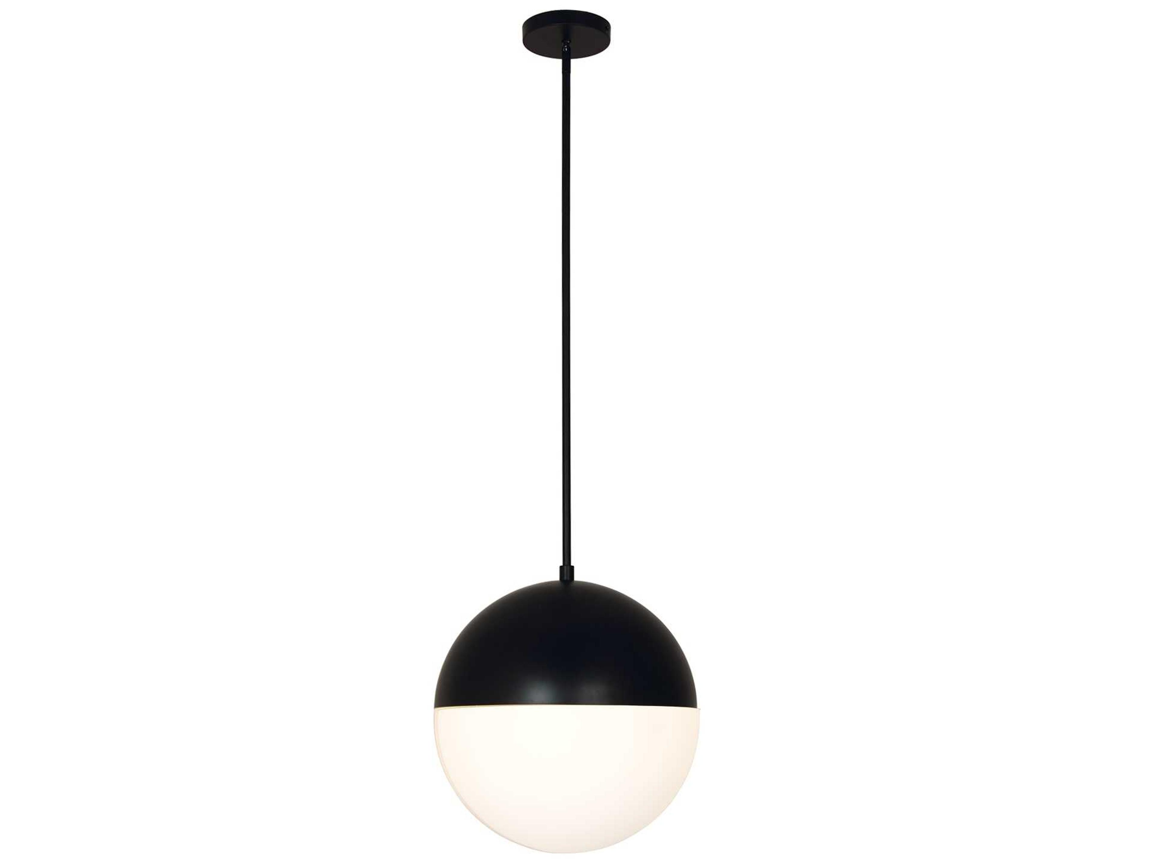 Justice Design Group Fusion 3-Light Black Glass LED Globe Pendant