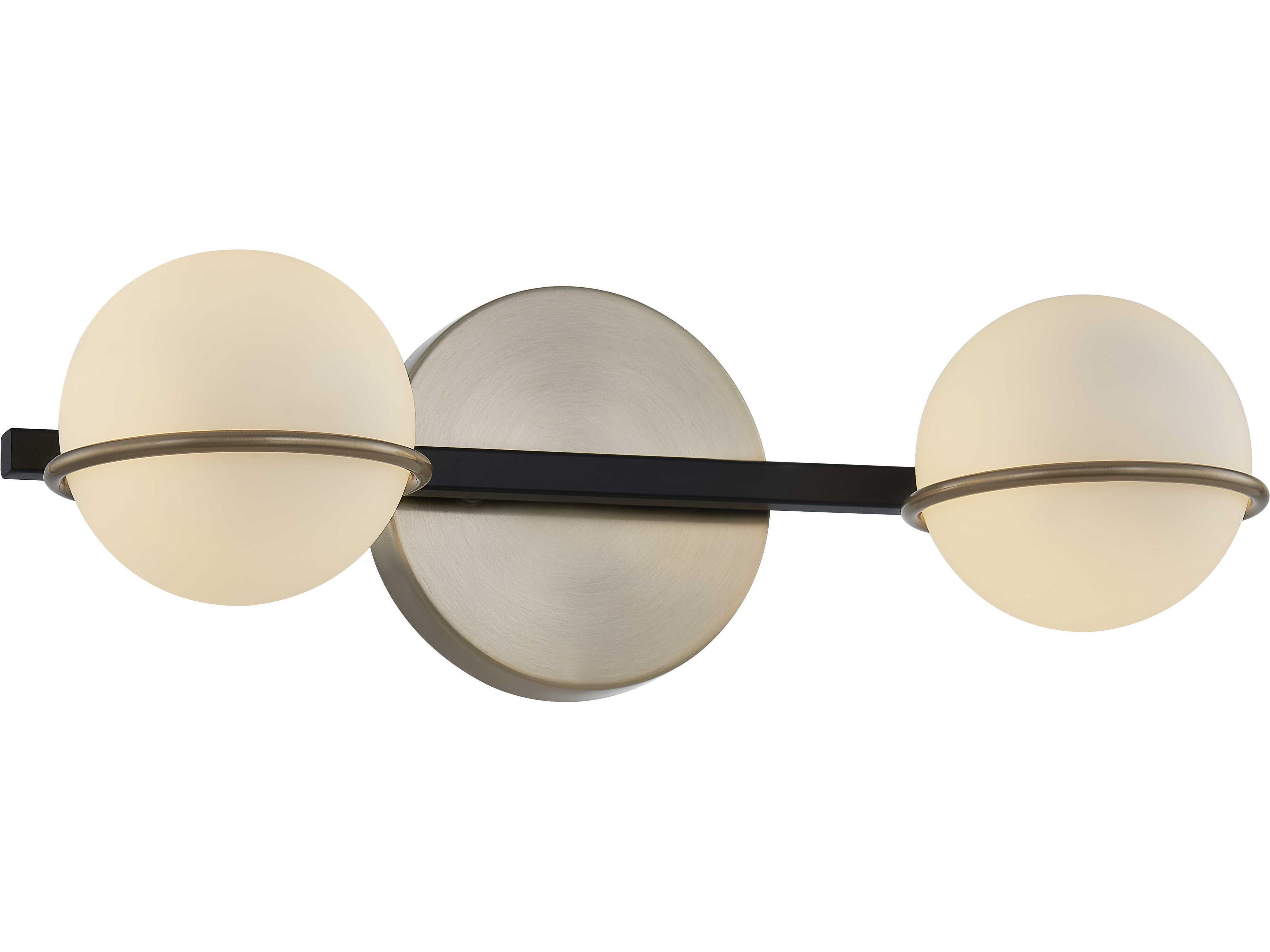 Fusion 2-Light Black Glass LED Vanity Light