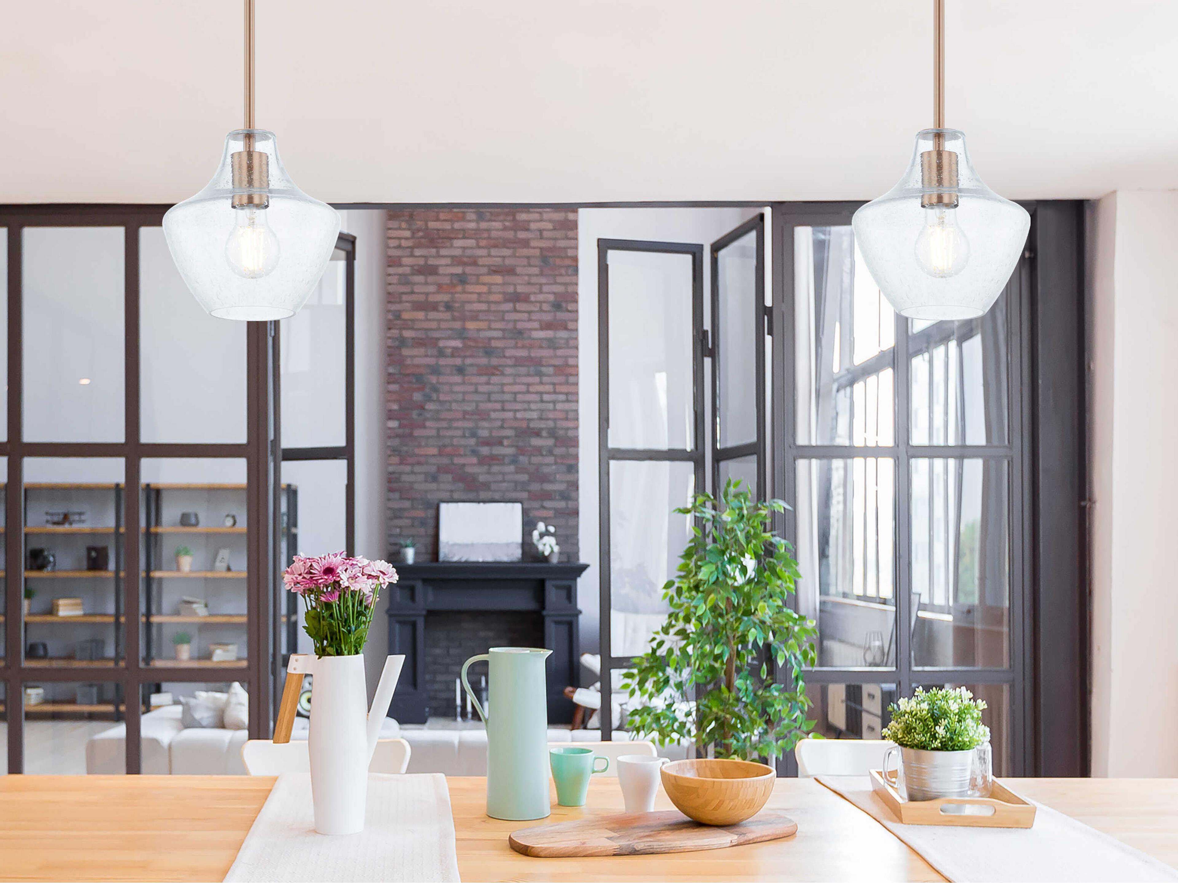 Justice Design Group Fusion Harlow 1-Light Brushed Brass Mini Pendant