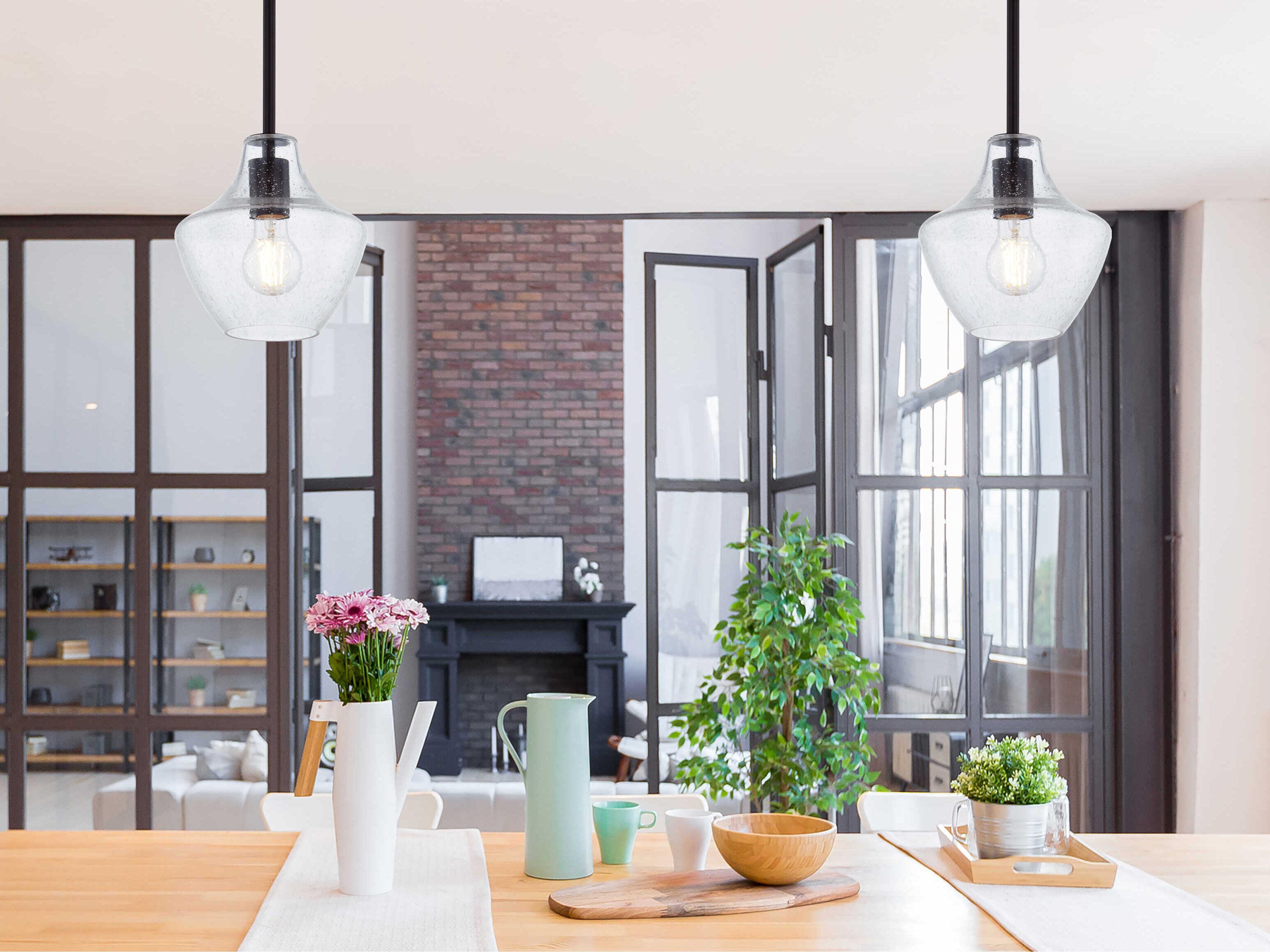 Justice Design Group Fusion Harlow 1-Light Matte Black Mini Pendant