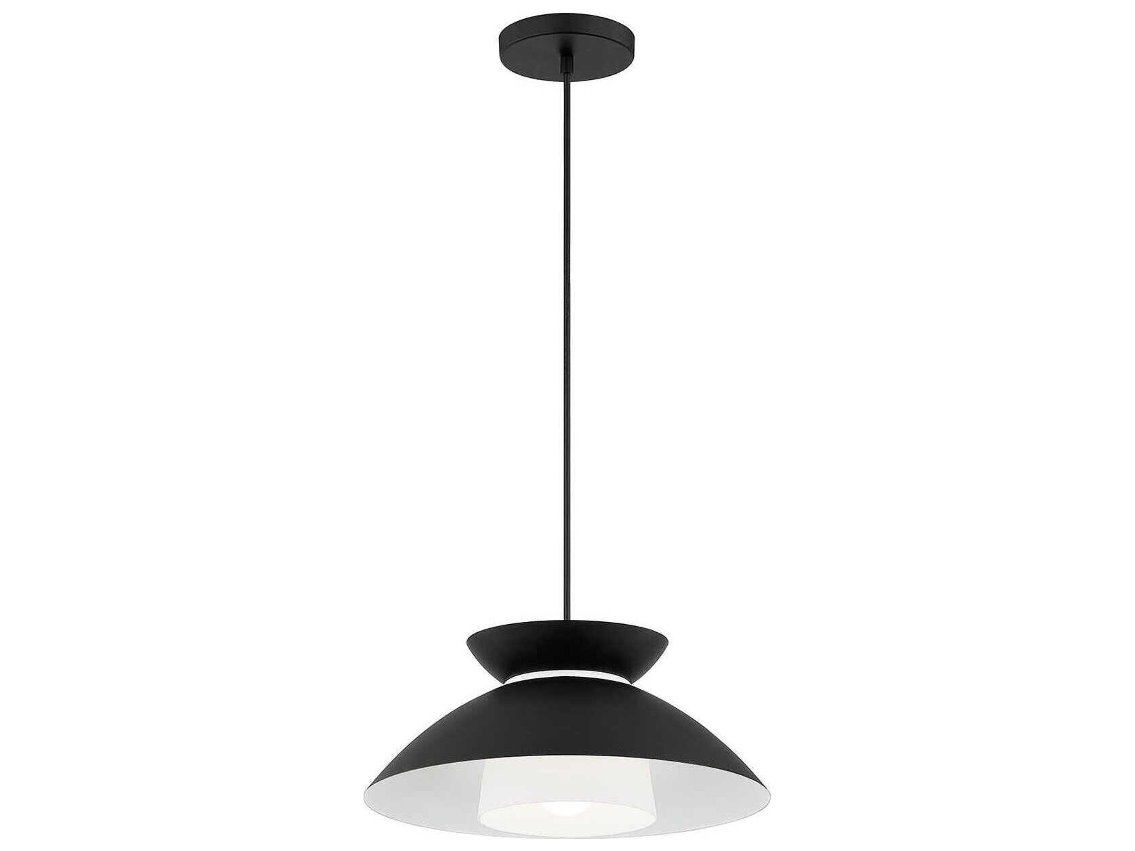 Fusion Norween 1-Light Matte Black Dome Pendant