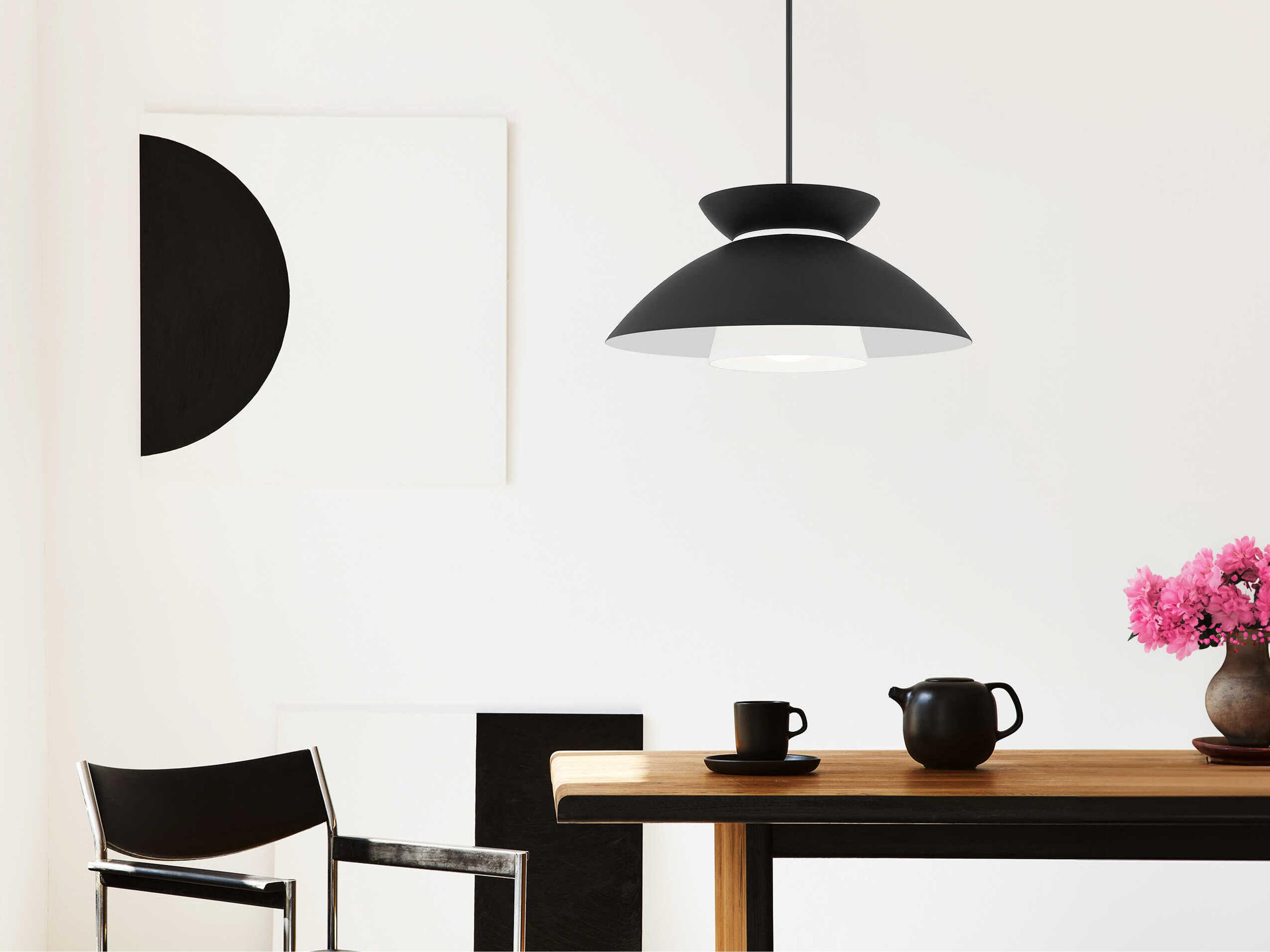 Justice Design Group Fusion Norween 1-Light Matte Black Dome Pendant