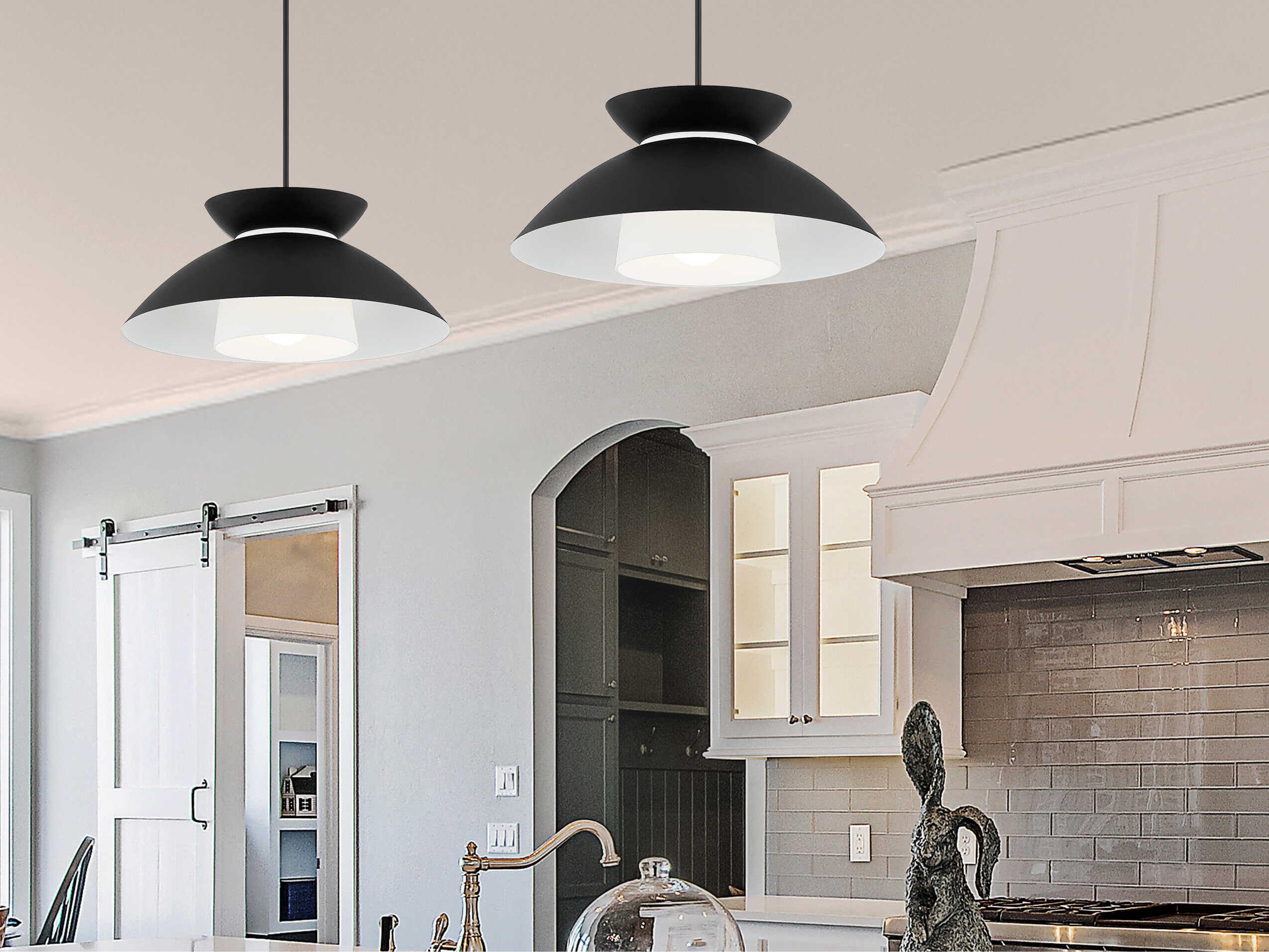 Justice Design Group Fusion Norween 1-Light Matte Black Dome Pendant