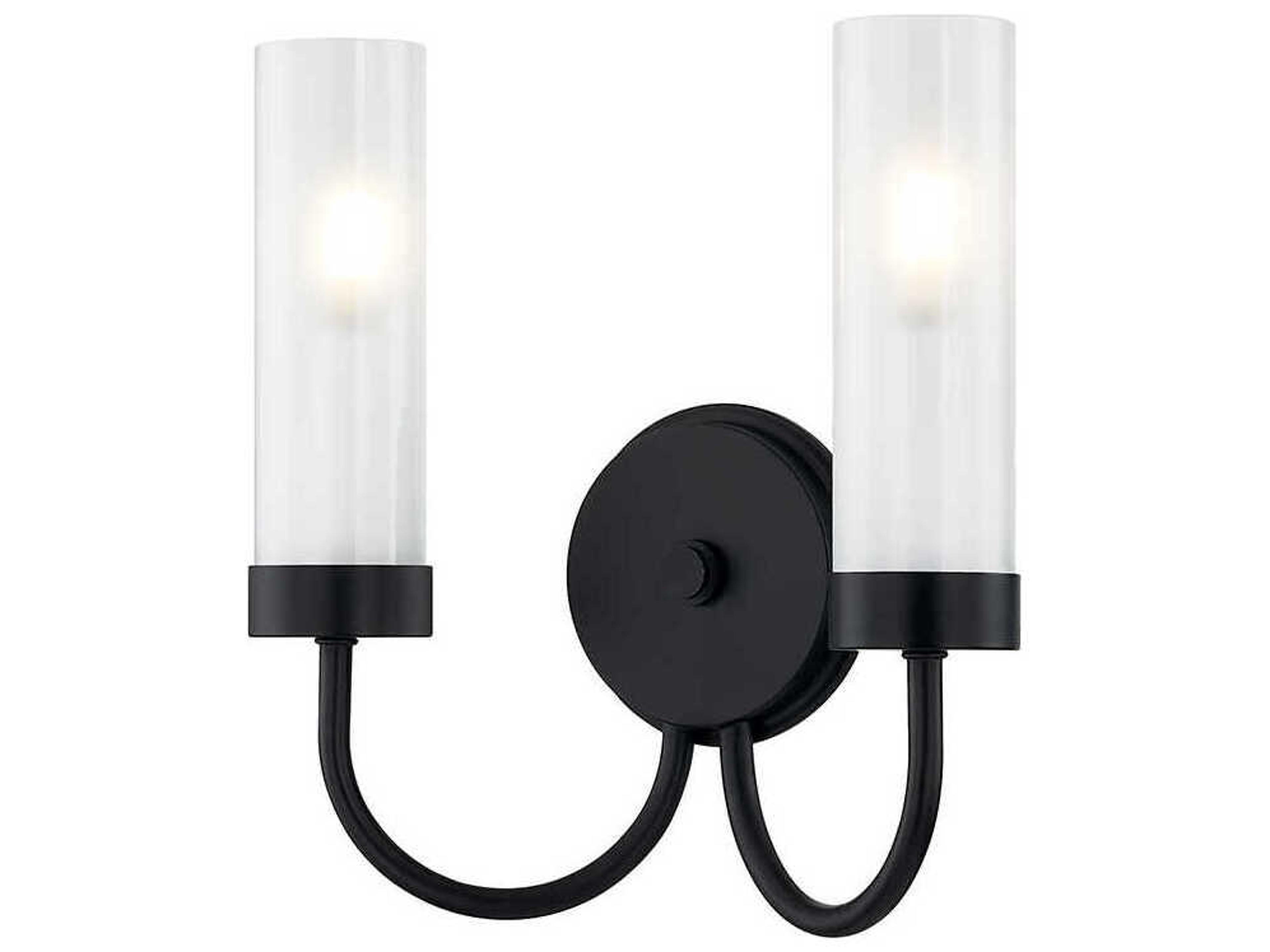 Fusion Anchor 2-Light Matte Black Wall Sconce
