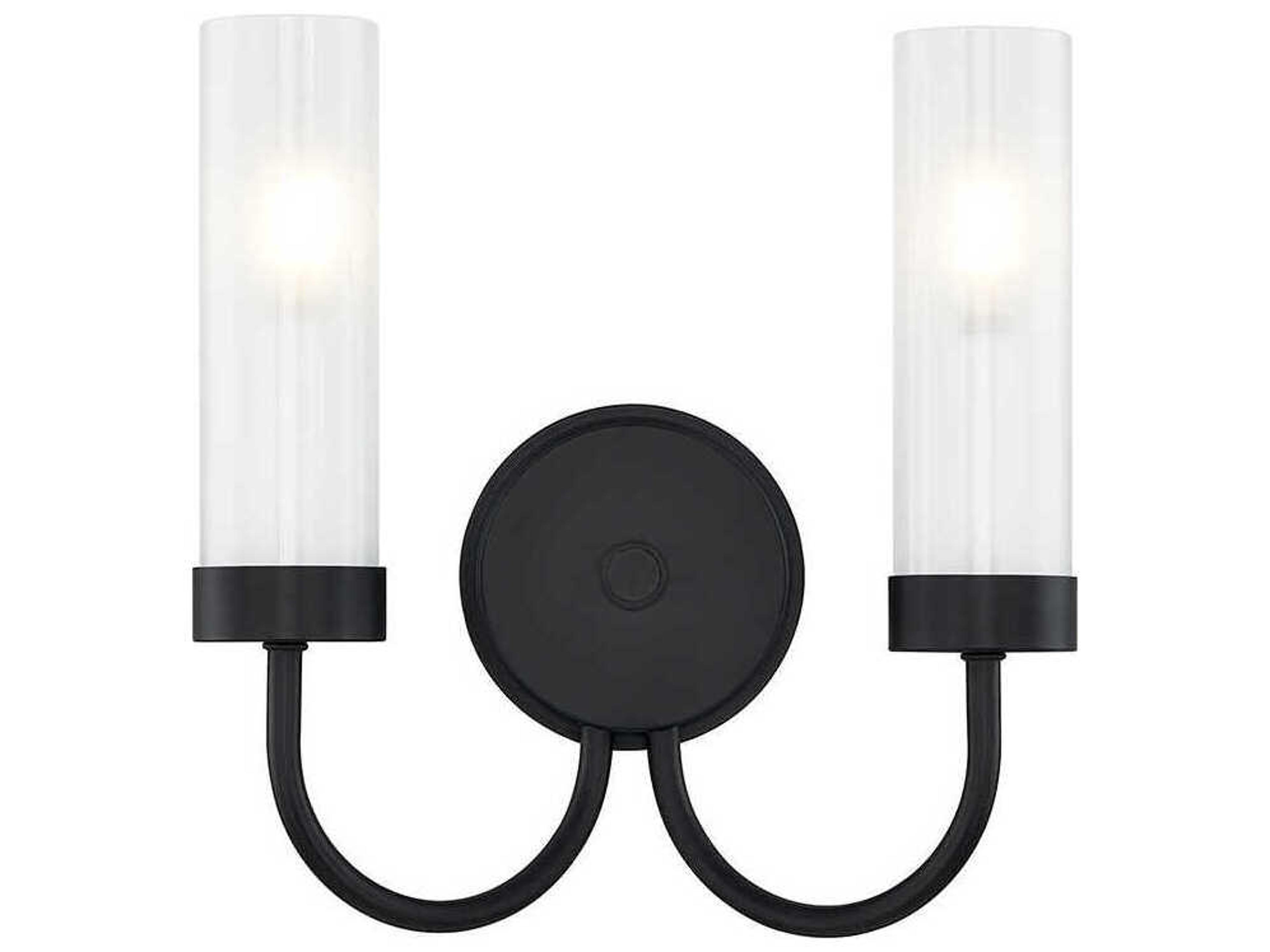 Justice Design Group Fusion Anchor 2-Light Matte Black Wall Sconce