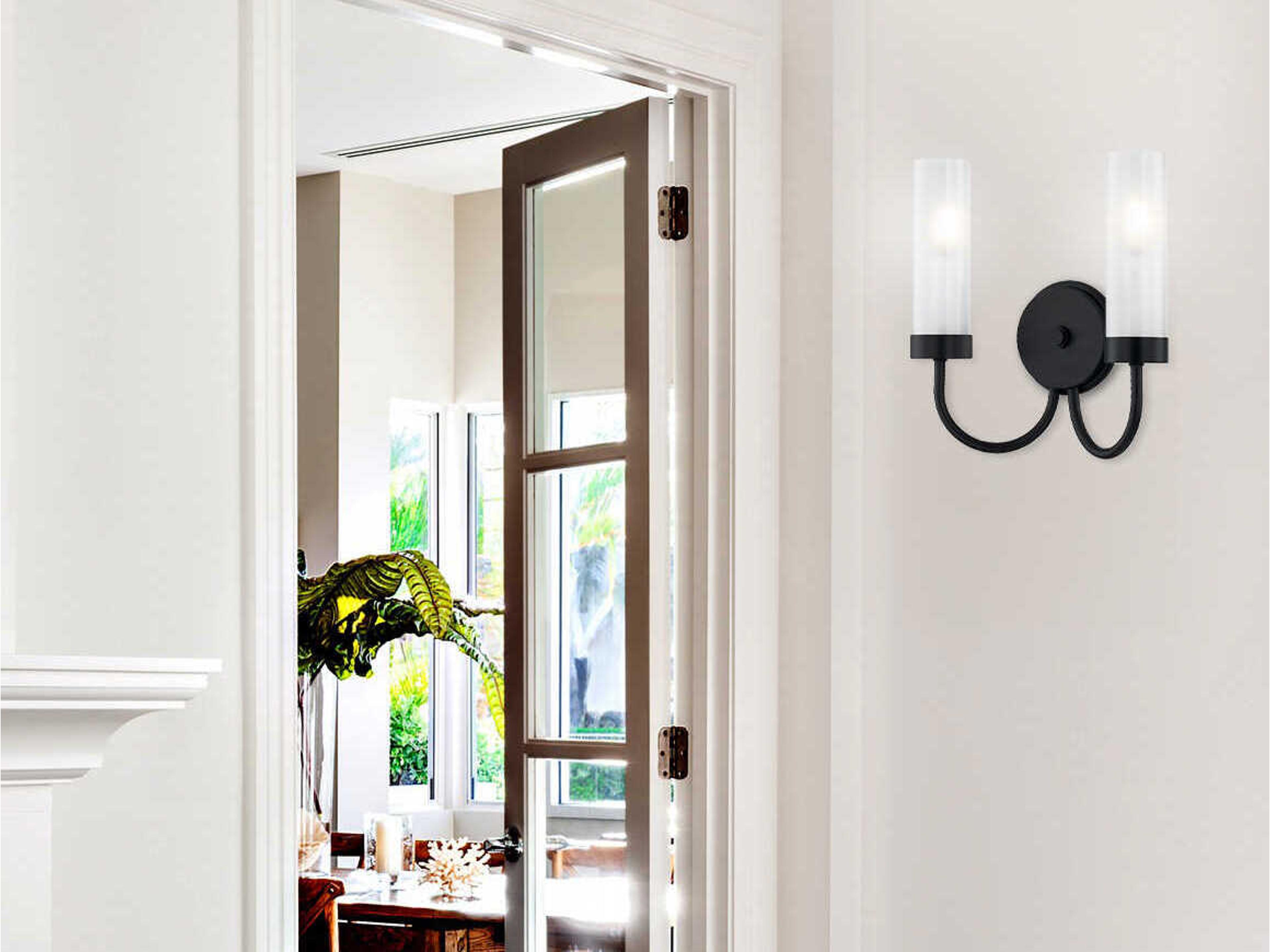 Justice Design Group Fusion Anchor 2-Light Matte Black Wall Sconce