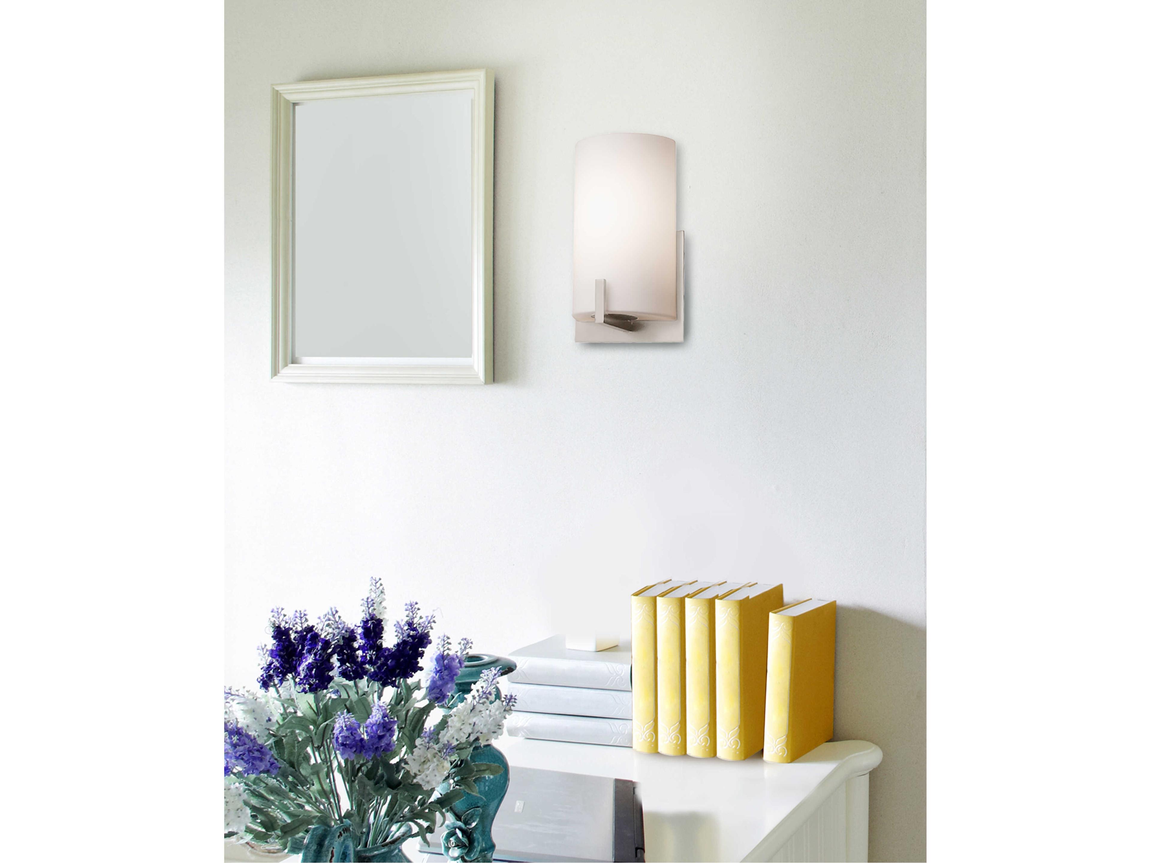 Justice Design Group Fusion Nickel Glass Wall Sconce