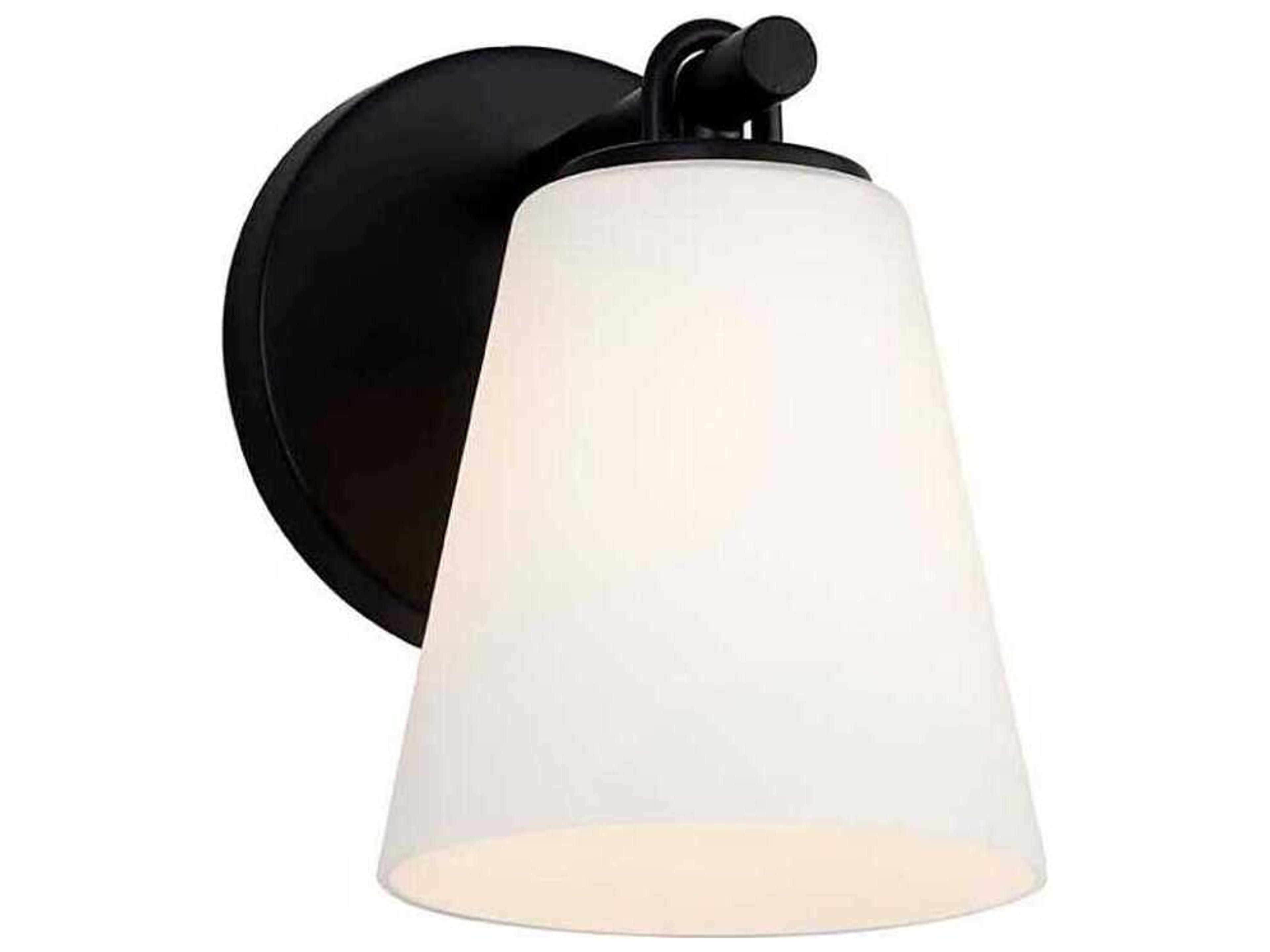 Fusion 1-Light Matte Black Glass Wall Sconce