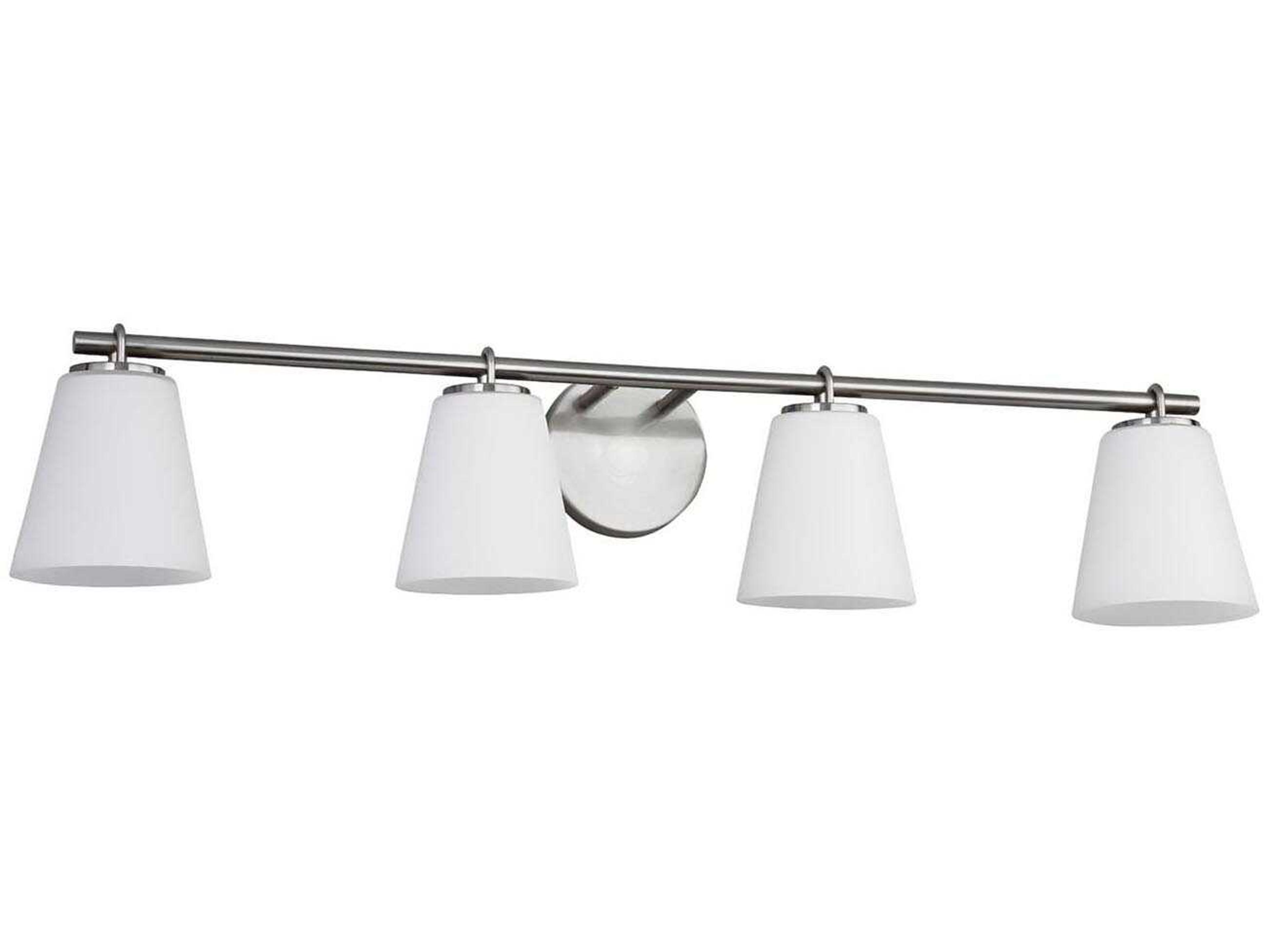 Justice Design Group Fusion 4-Light Brushed Nickel Glass Vanity Light