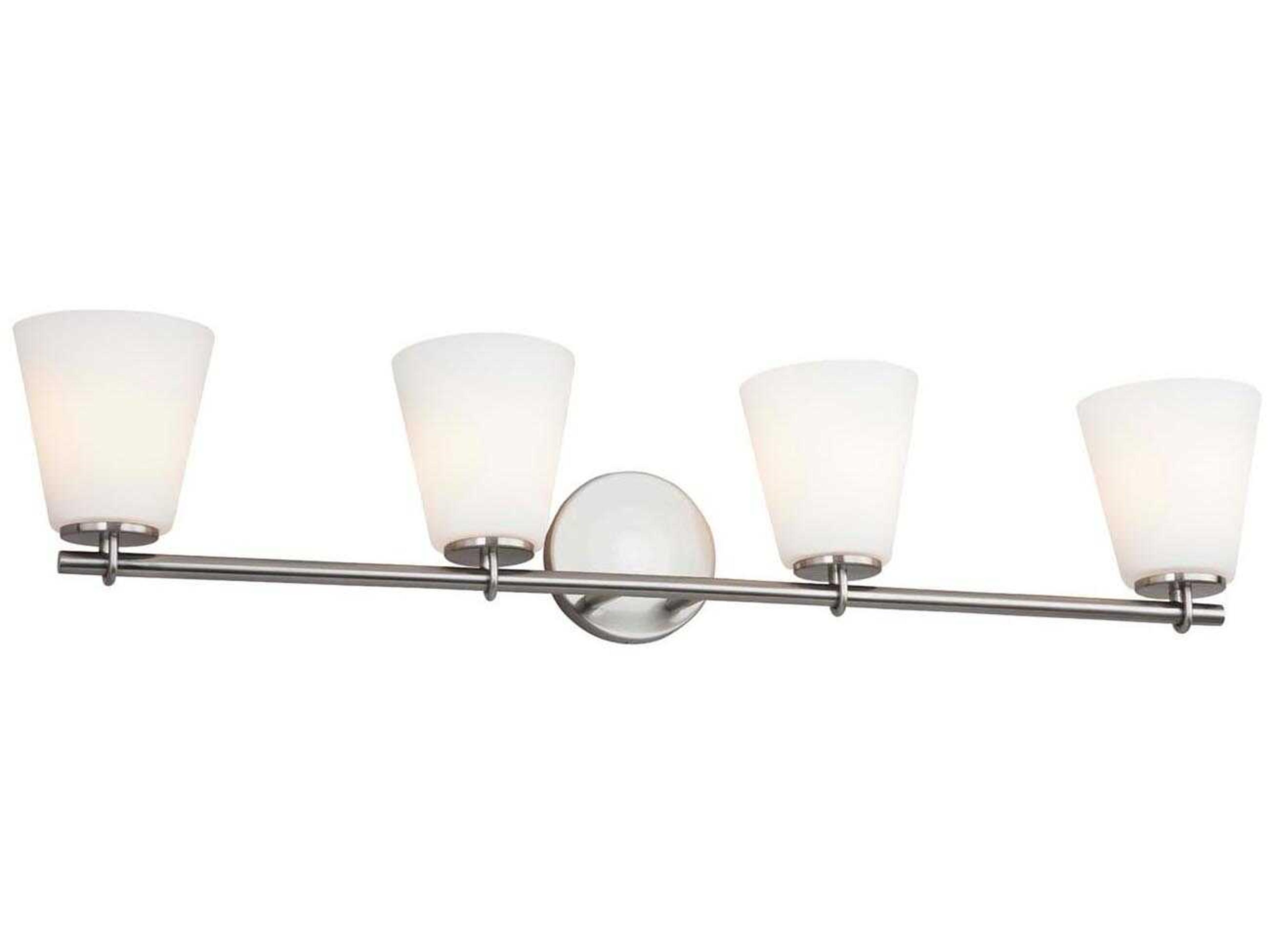 Justice Design Group Fusion 4-Light Brushed Nickel Glass Vanity Light
