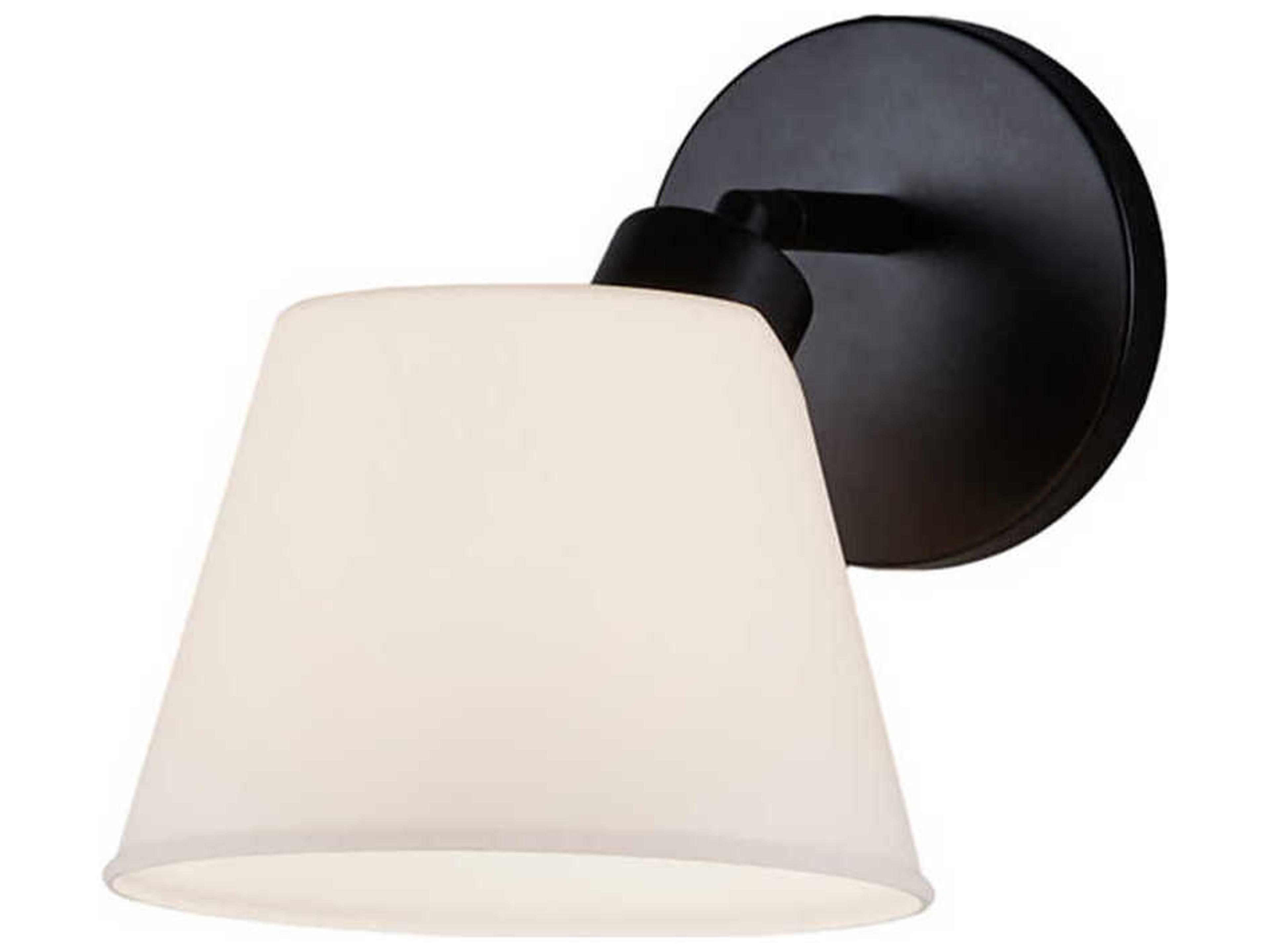 Fusion 1-Light Matte Black Glass Wall Sconce