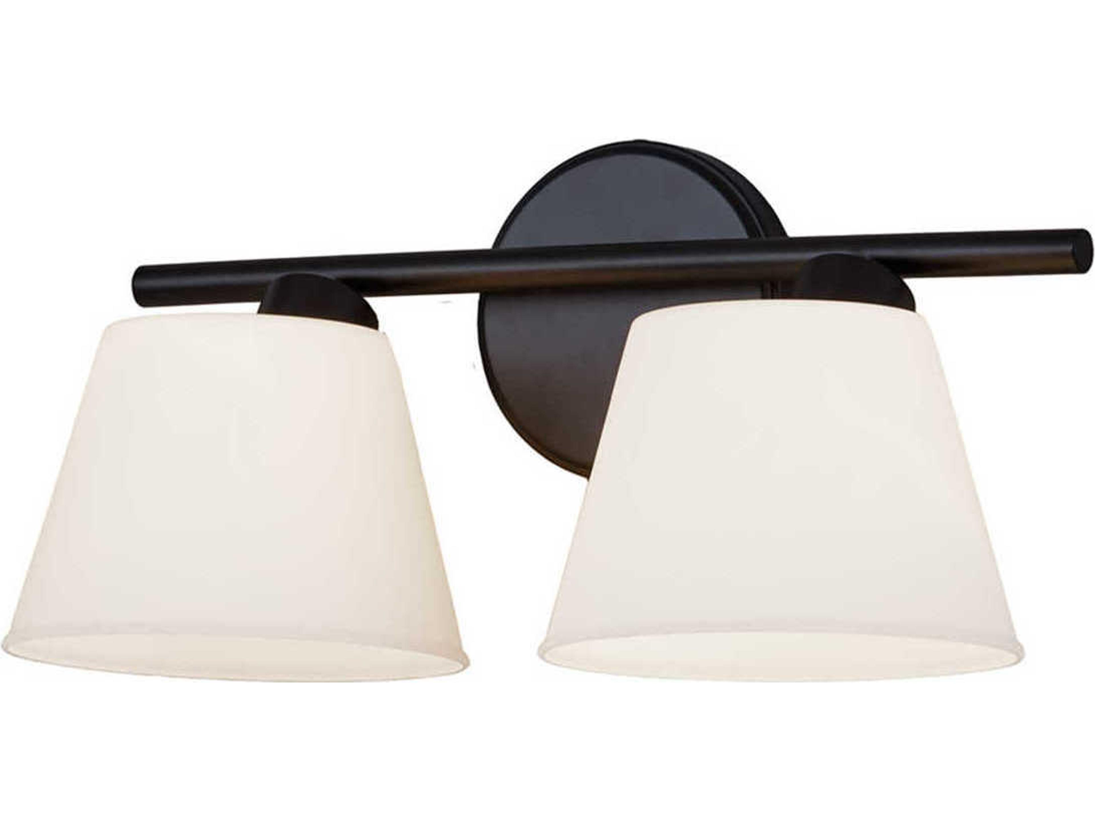 Justice Design Group Fusion 2-Light Matte Black Glass Vanity Light