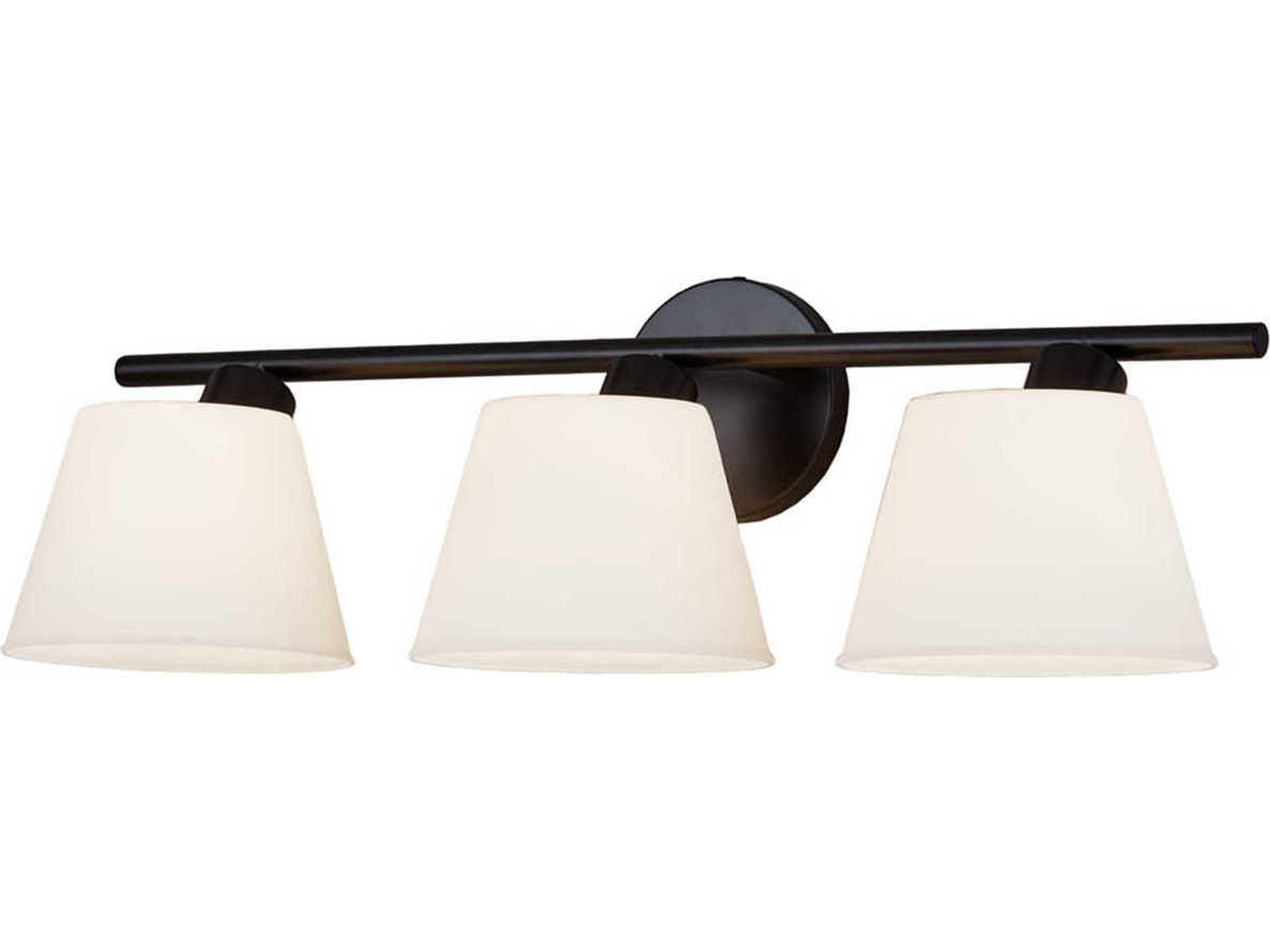 Fusion 3-Light Matte Black Glass Vanity Light