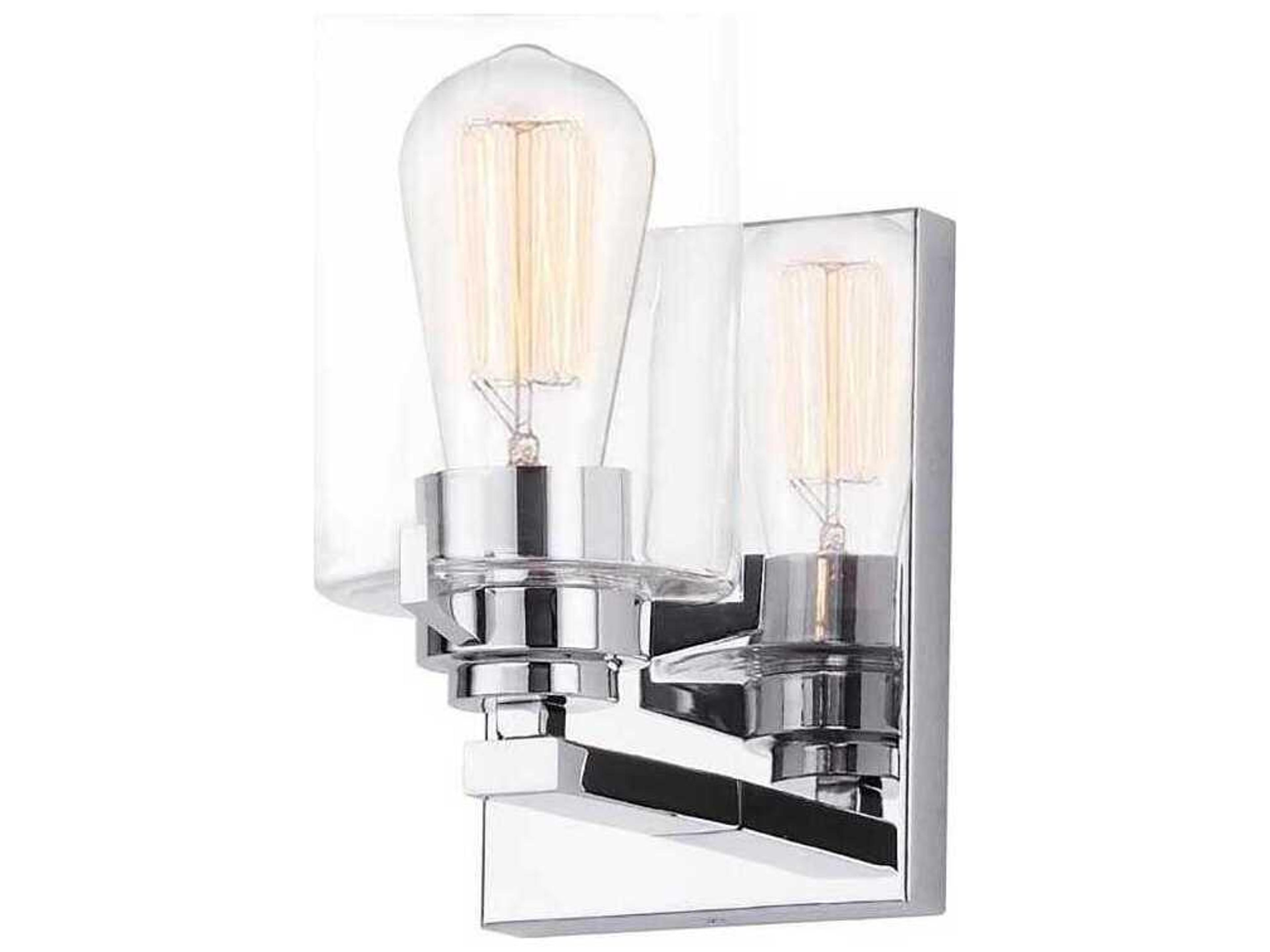 Justice Design Group Fusion 1-Light Polished Chrome Glass Wall Sconce