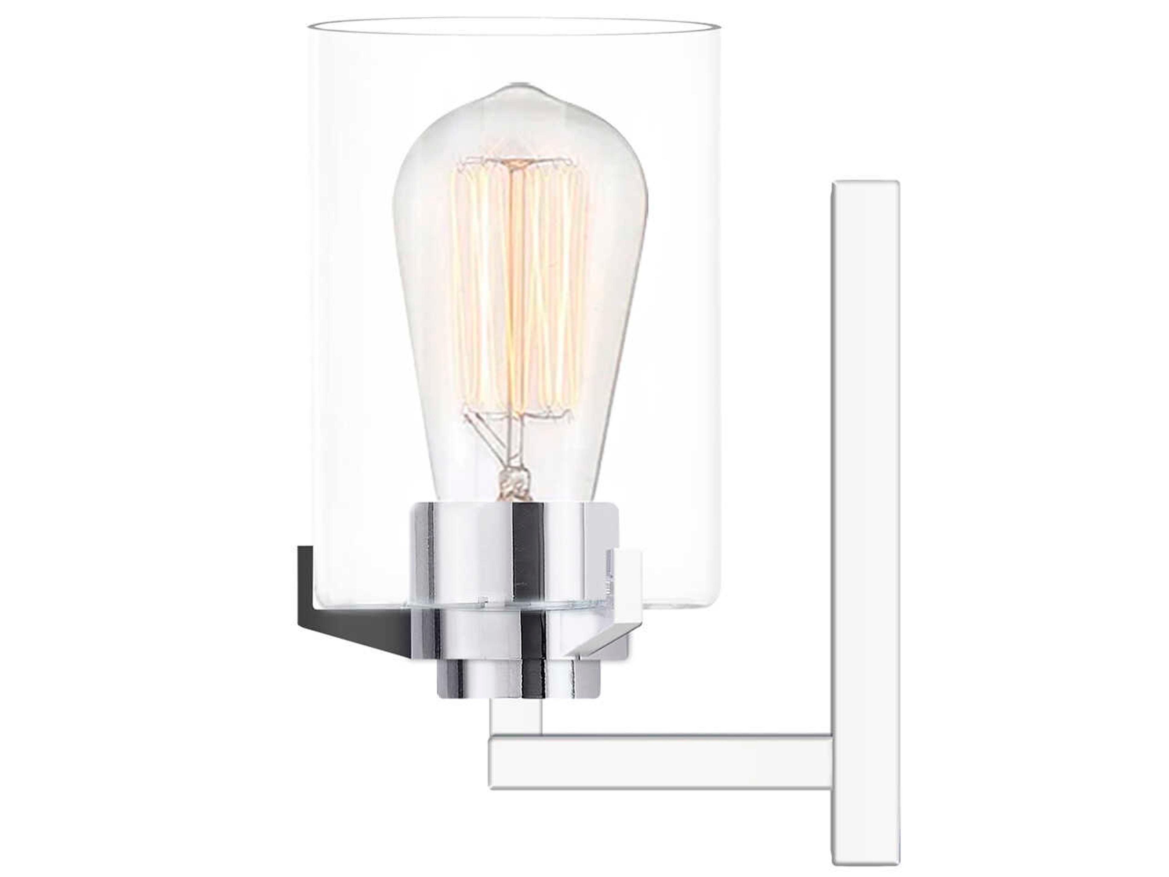 Justice Design Group Fusion 1-Light Polished Chrome Glass Wall Sconce