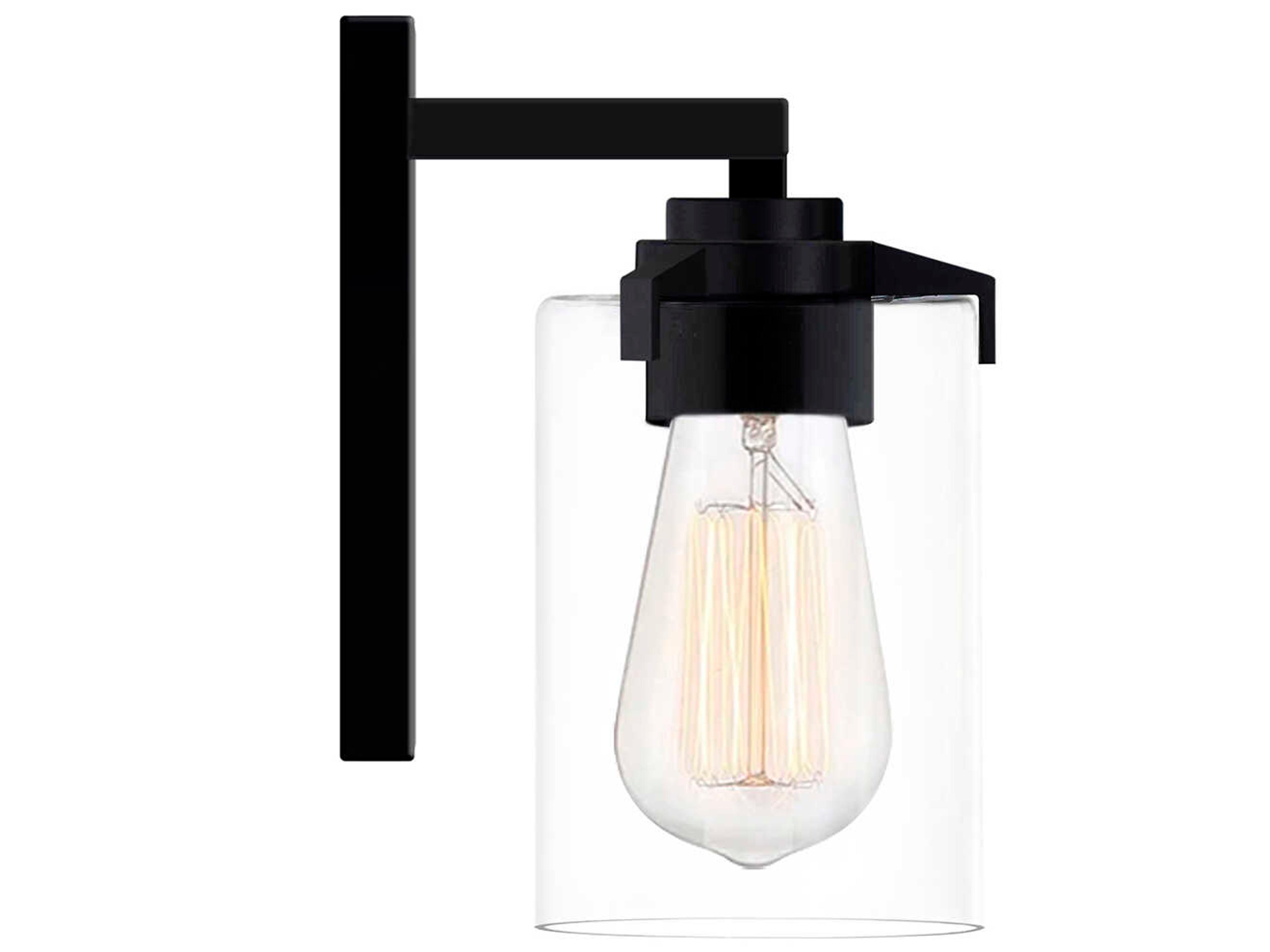 Justice Design Group Fusion 1-Light Matte Black Glass Wall Sconce