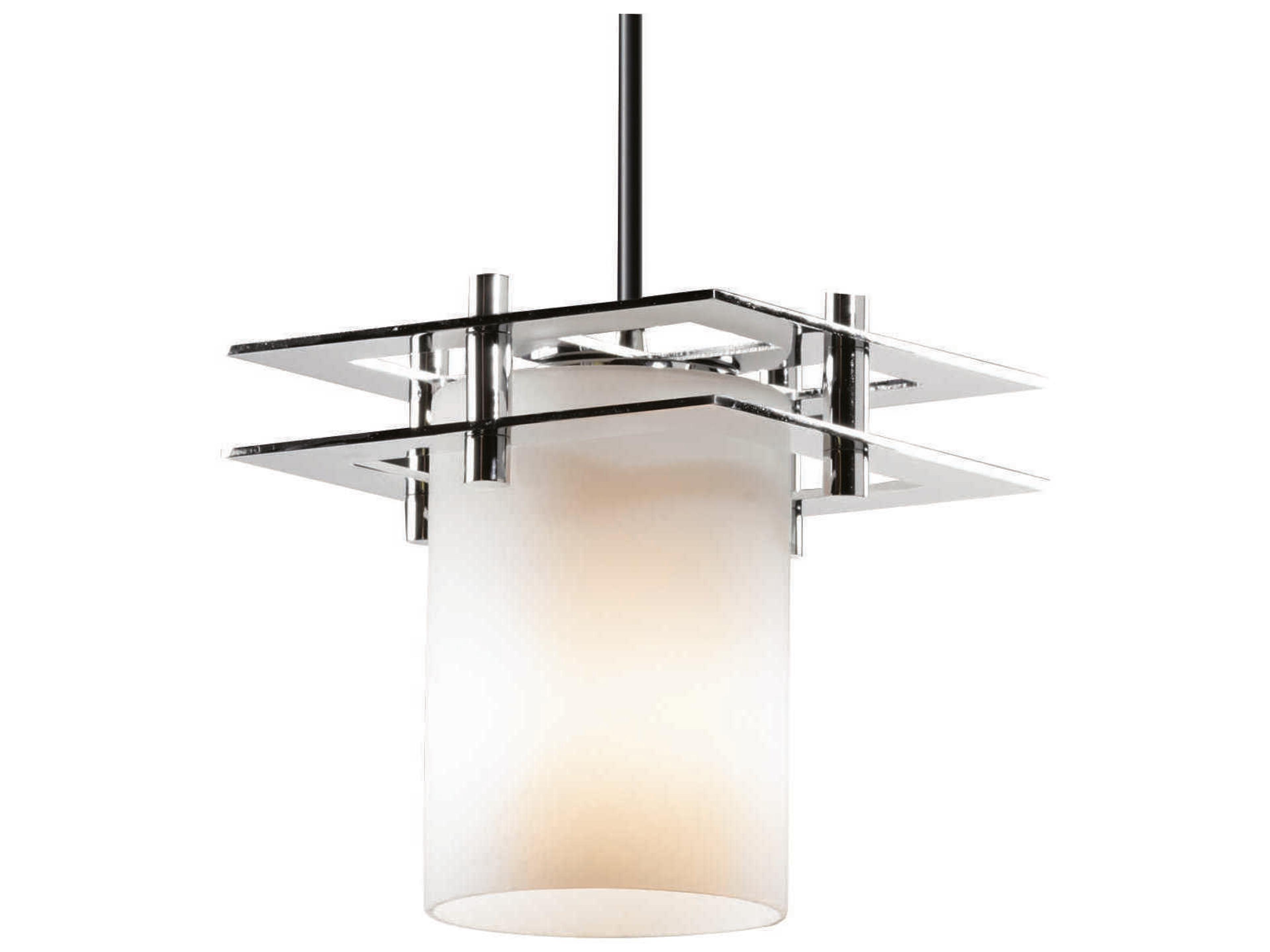 Fusion 1-Light Nickel Glass Cylinder Mini Pendant