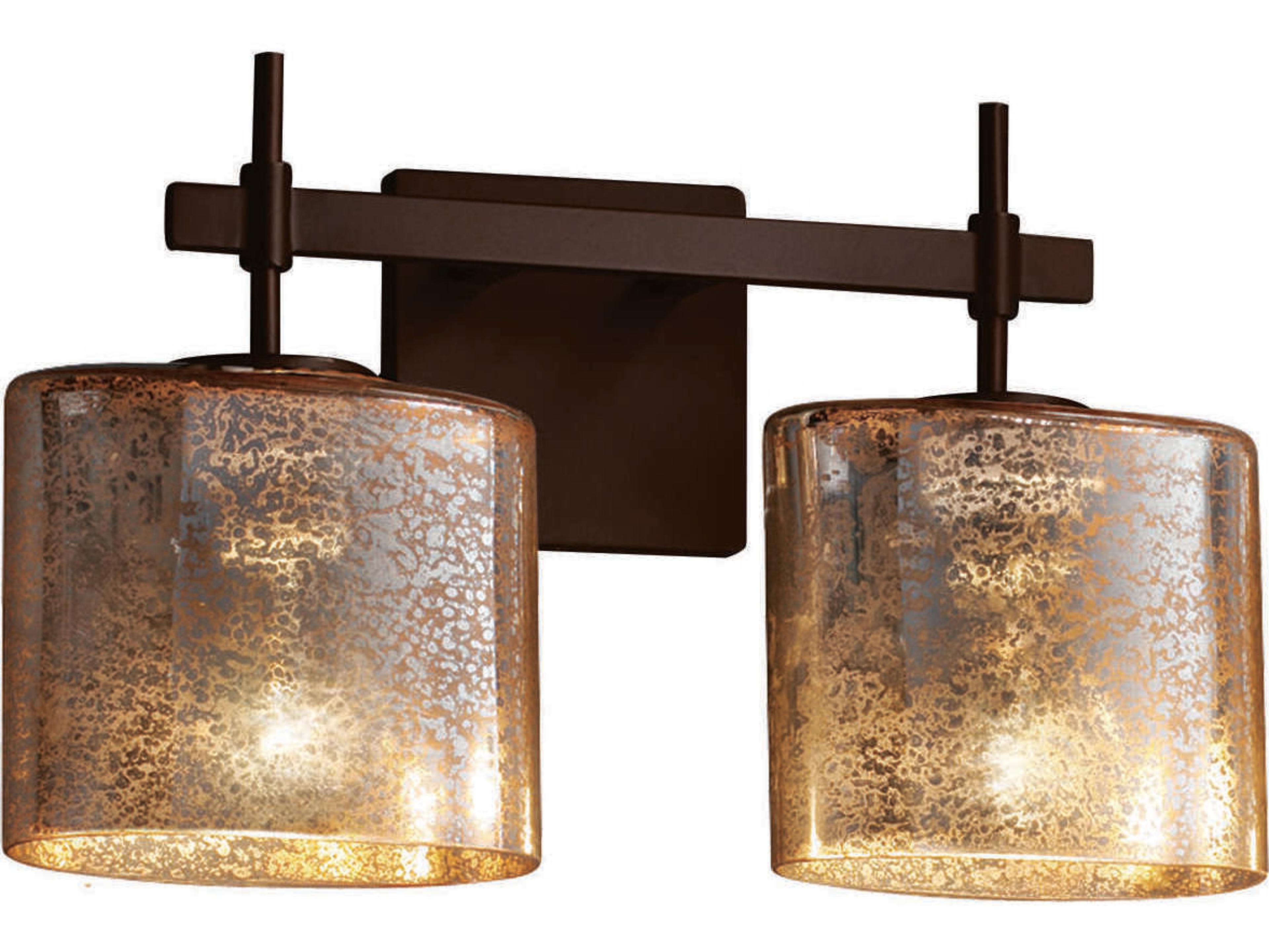 Justice Design Group Fusion 2-Light Bronze Glass Vanity Light