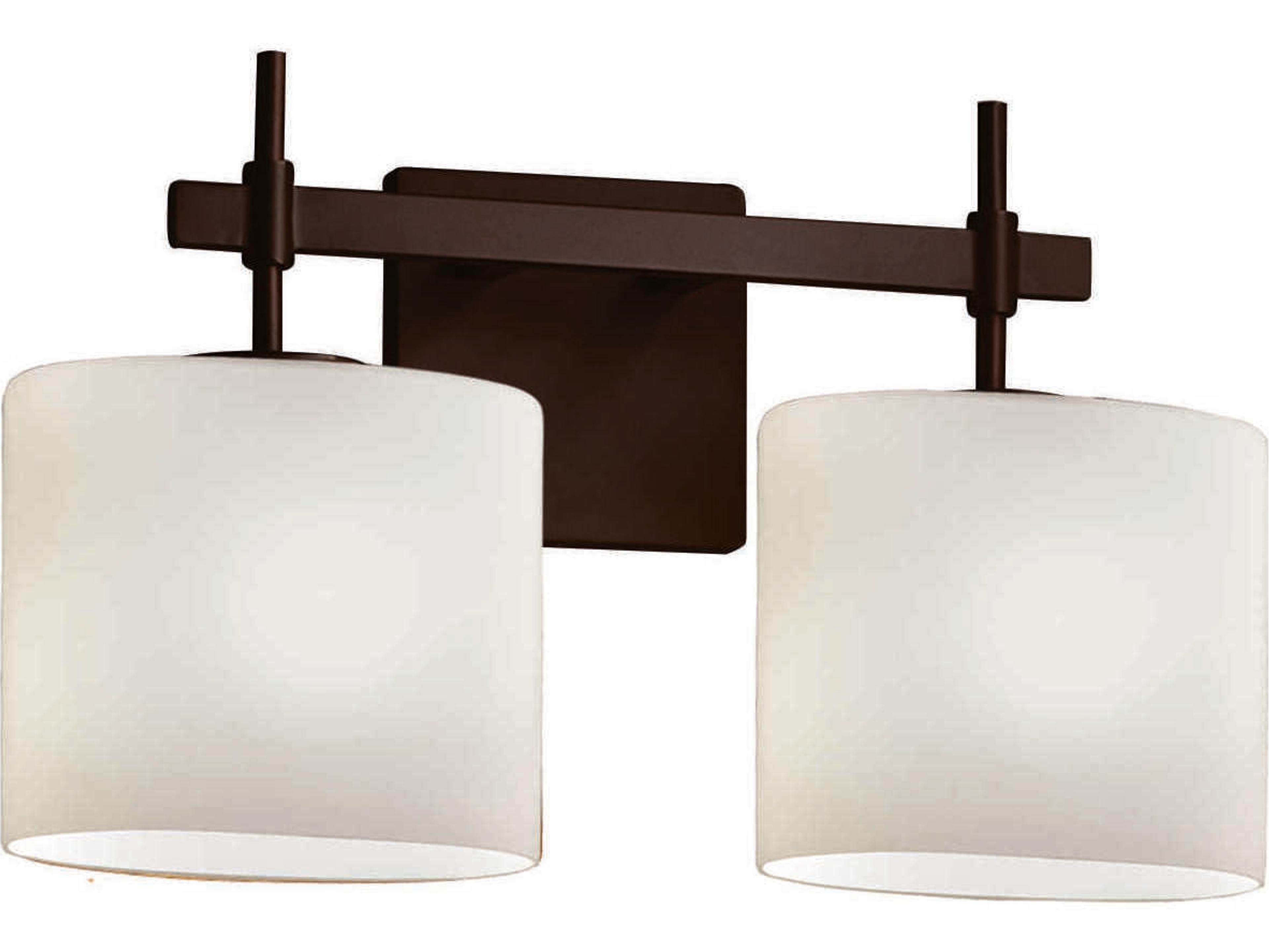 Justice Design Group Fusion 2-Light Bronze Glass Vanity Light