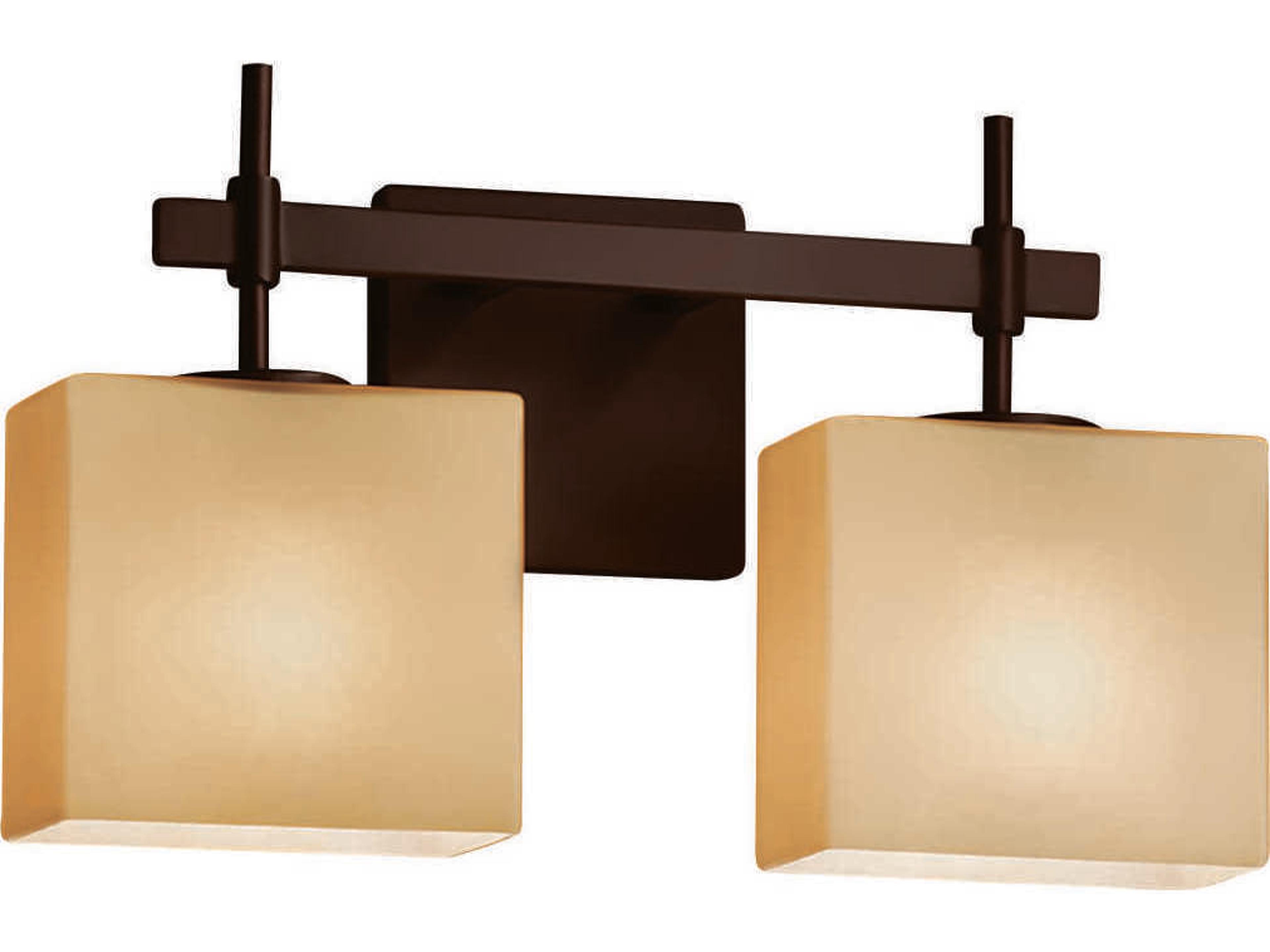 Justice Design Group Fusion 2-Light Bronze Glass Vanity Light
