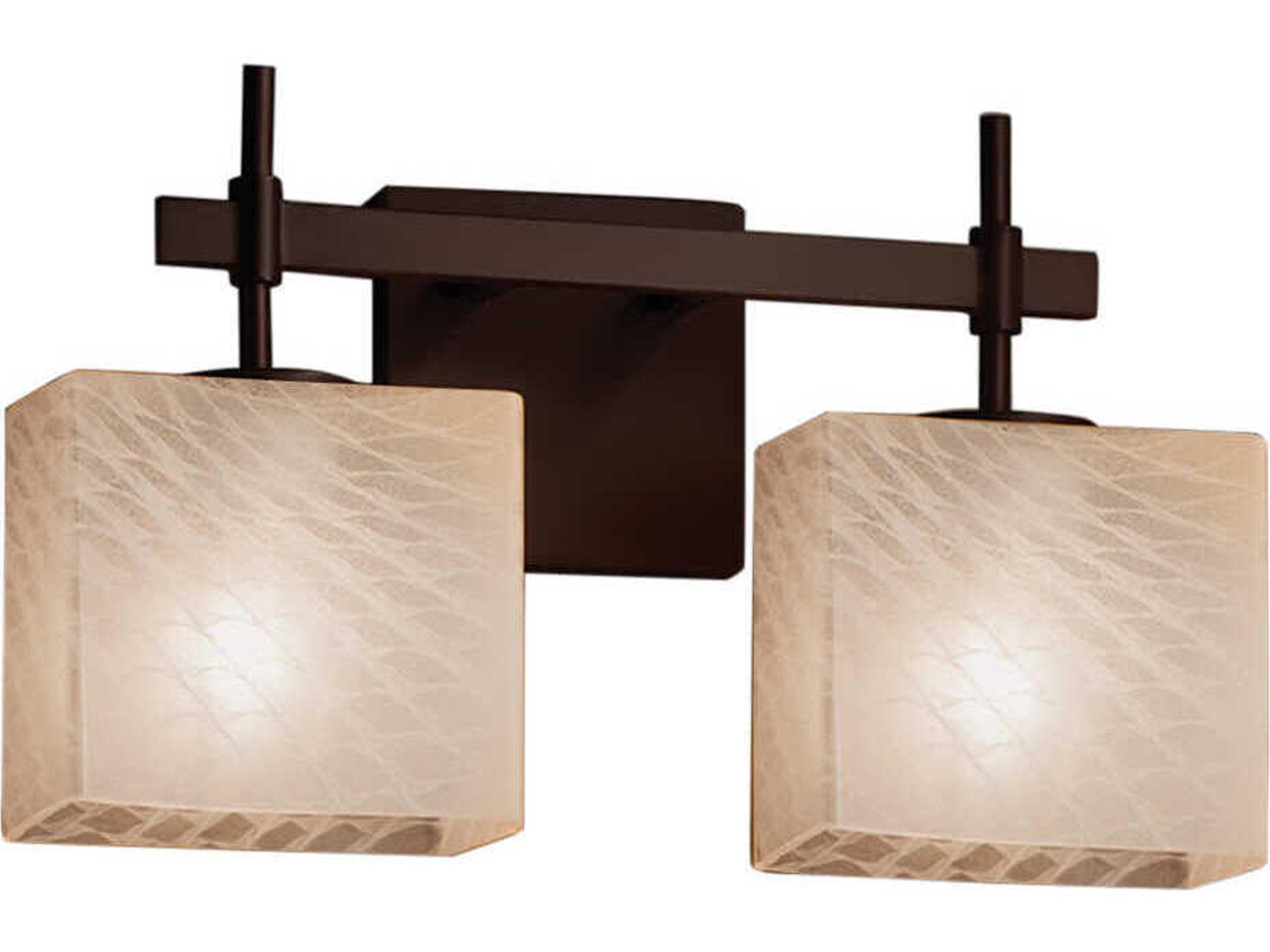 Justice Design Group Fusion 2-Light Bronze Glass Vanity Light