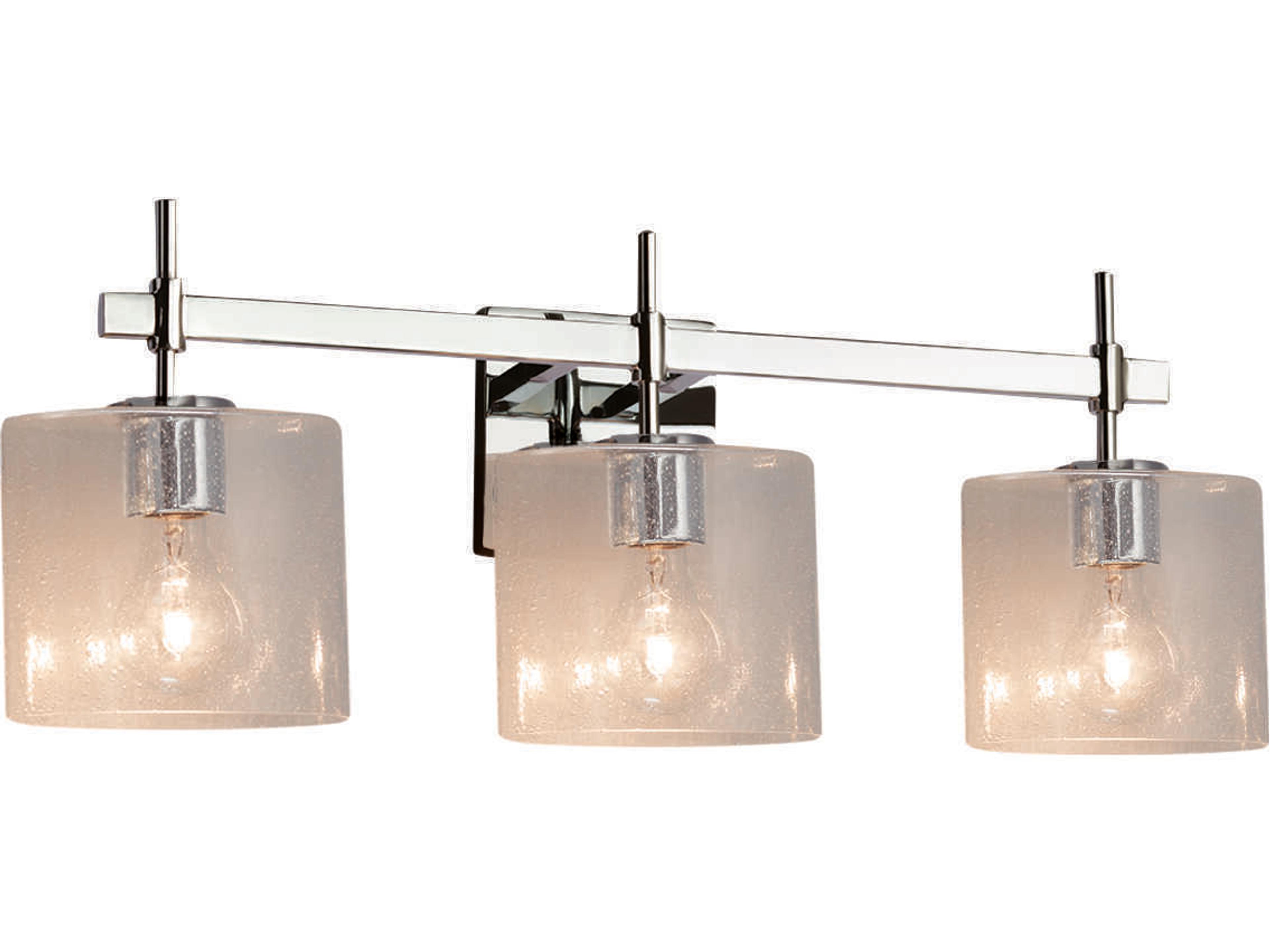 Justice Design Group Fusion 3-Light Bronze Glass Vanity Light