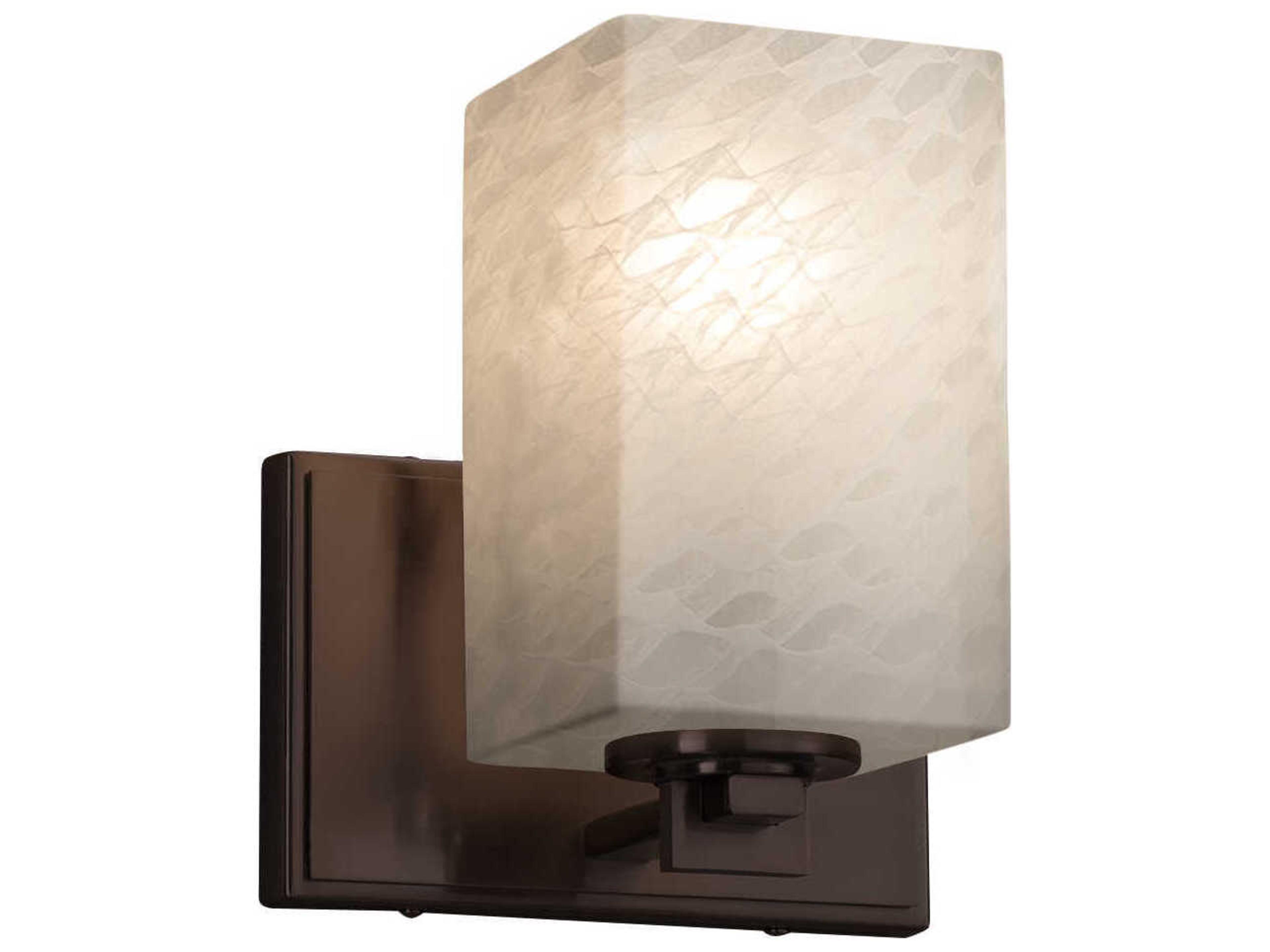 Justice Design Group Fusion 1-Light Nickel Glass Wall Sconce