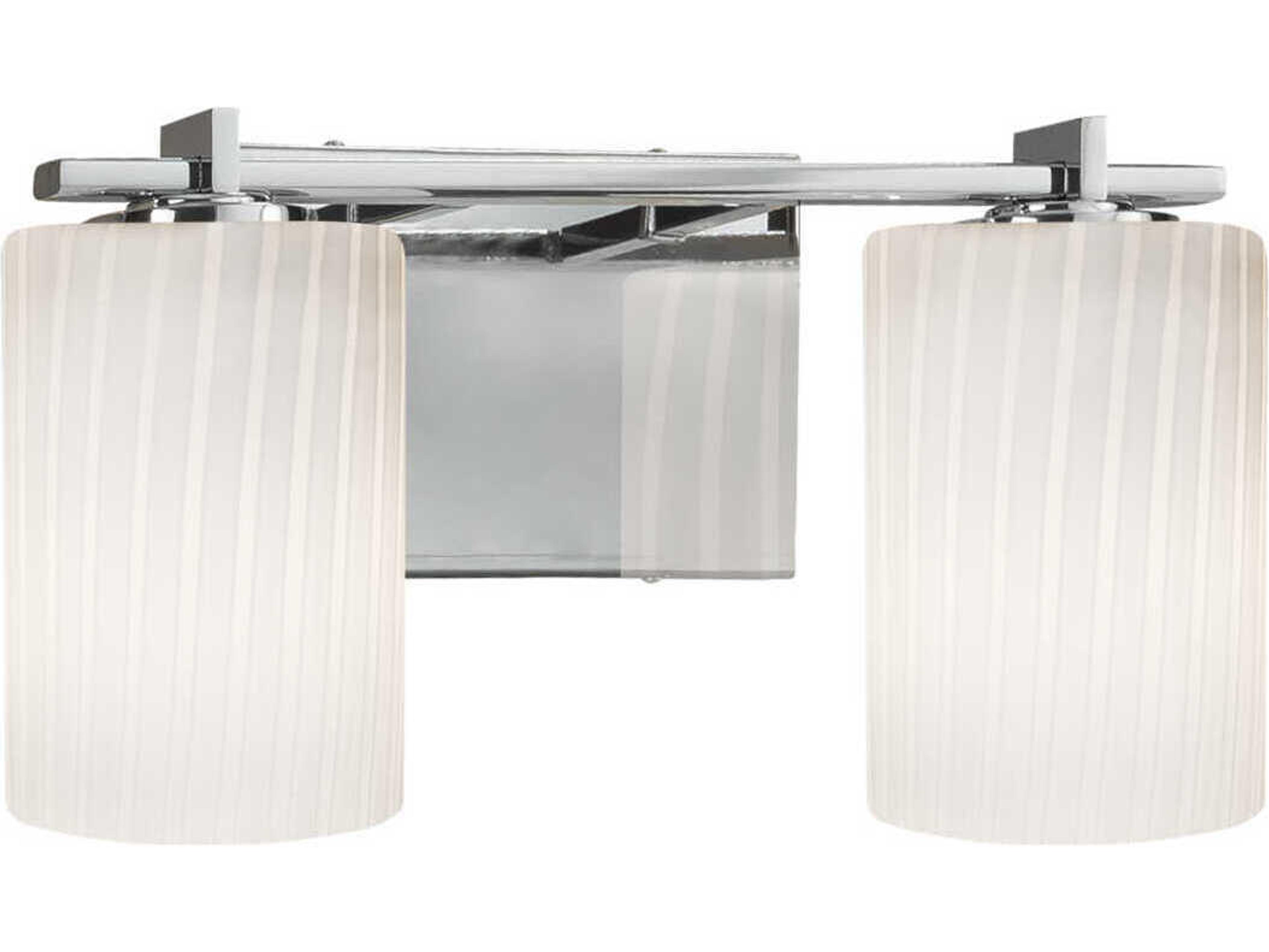 Fusion 2-Light Nickel Glass Vanity Light