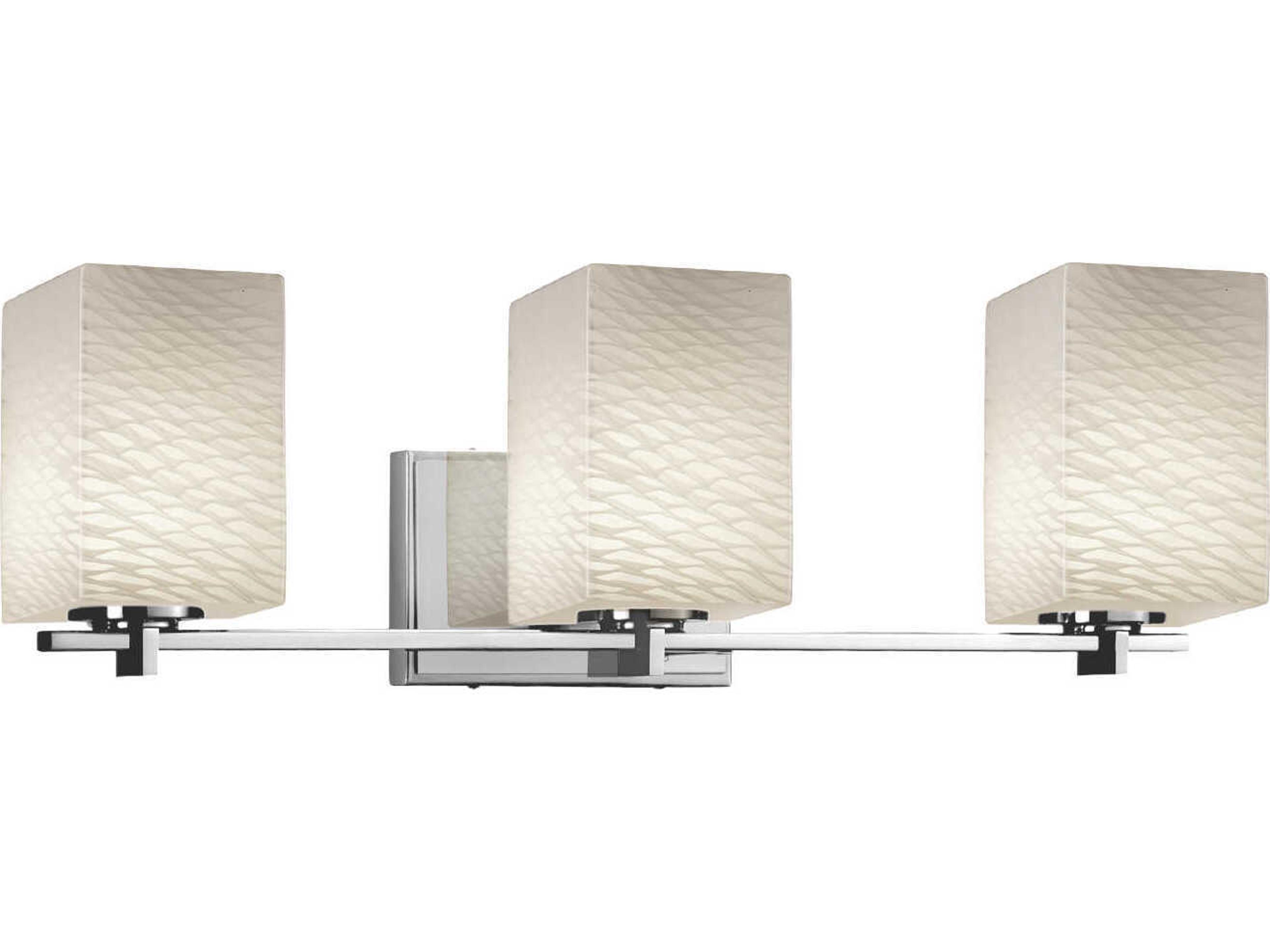 Fusion 3-Light Nickel Glass Vanity Light