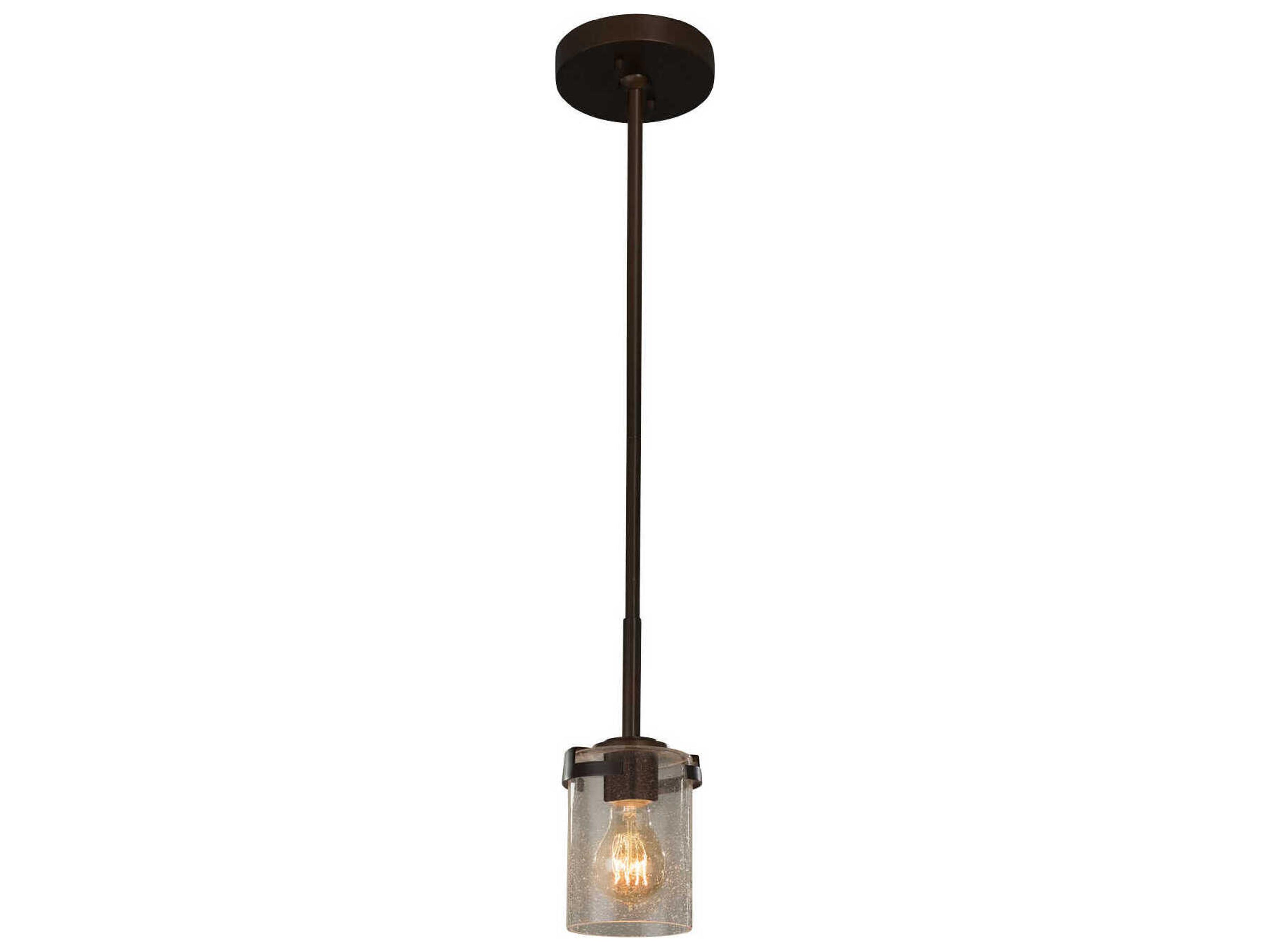 Justice Design Group Fusion 1-Light Nickel Glass Cylinder Mini Pendant