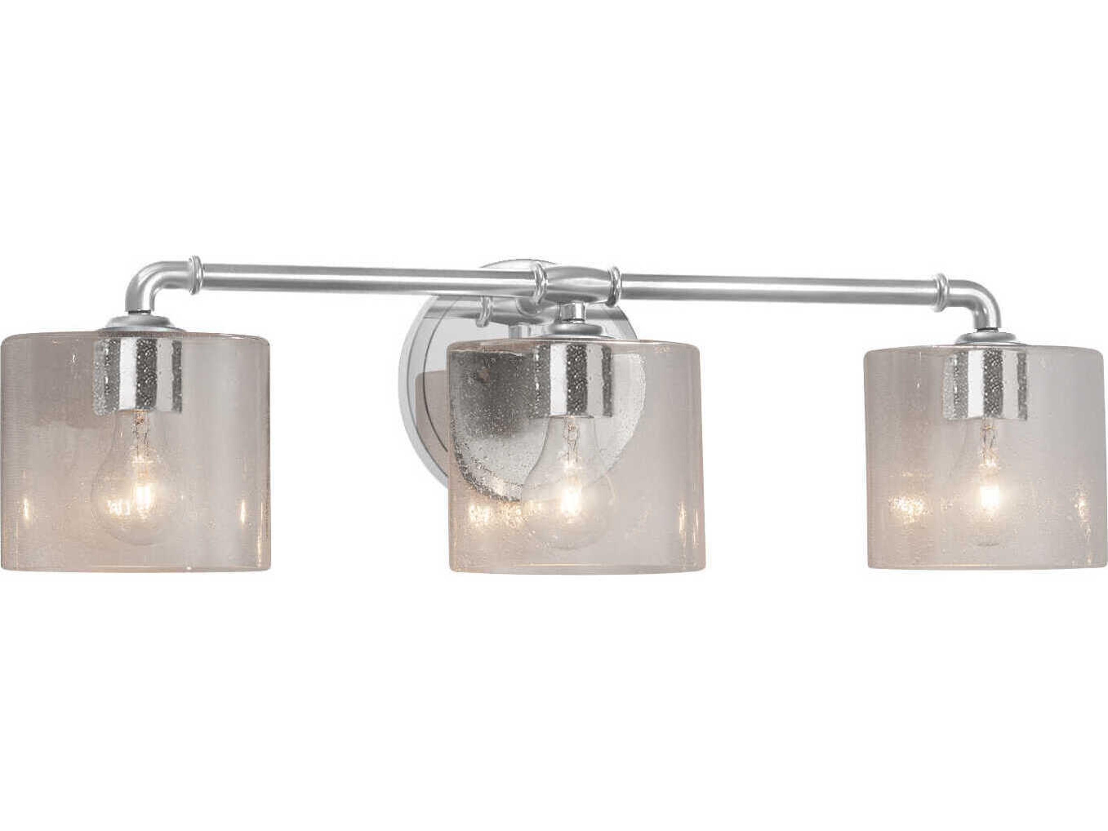 Justice Design Group Fusion 3-Light Black Glass Vanity Light