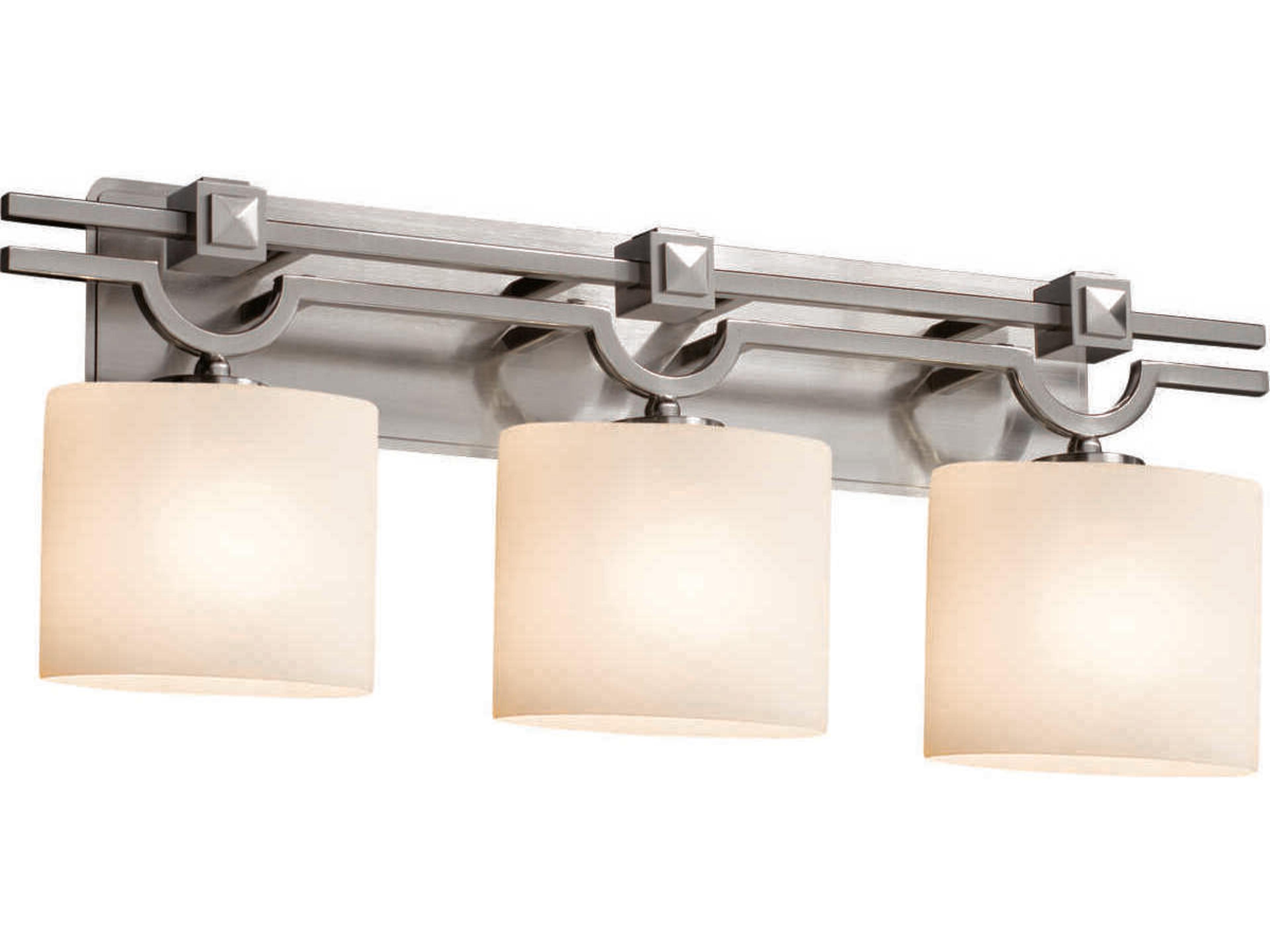 Justice Design Group Fusion 3-Light Bronze Glass Vanity Light