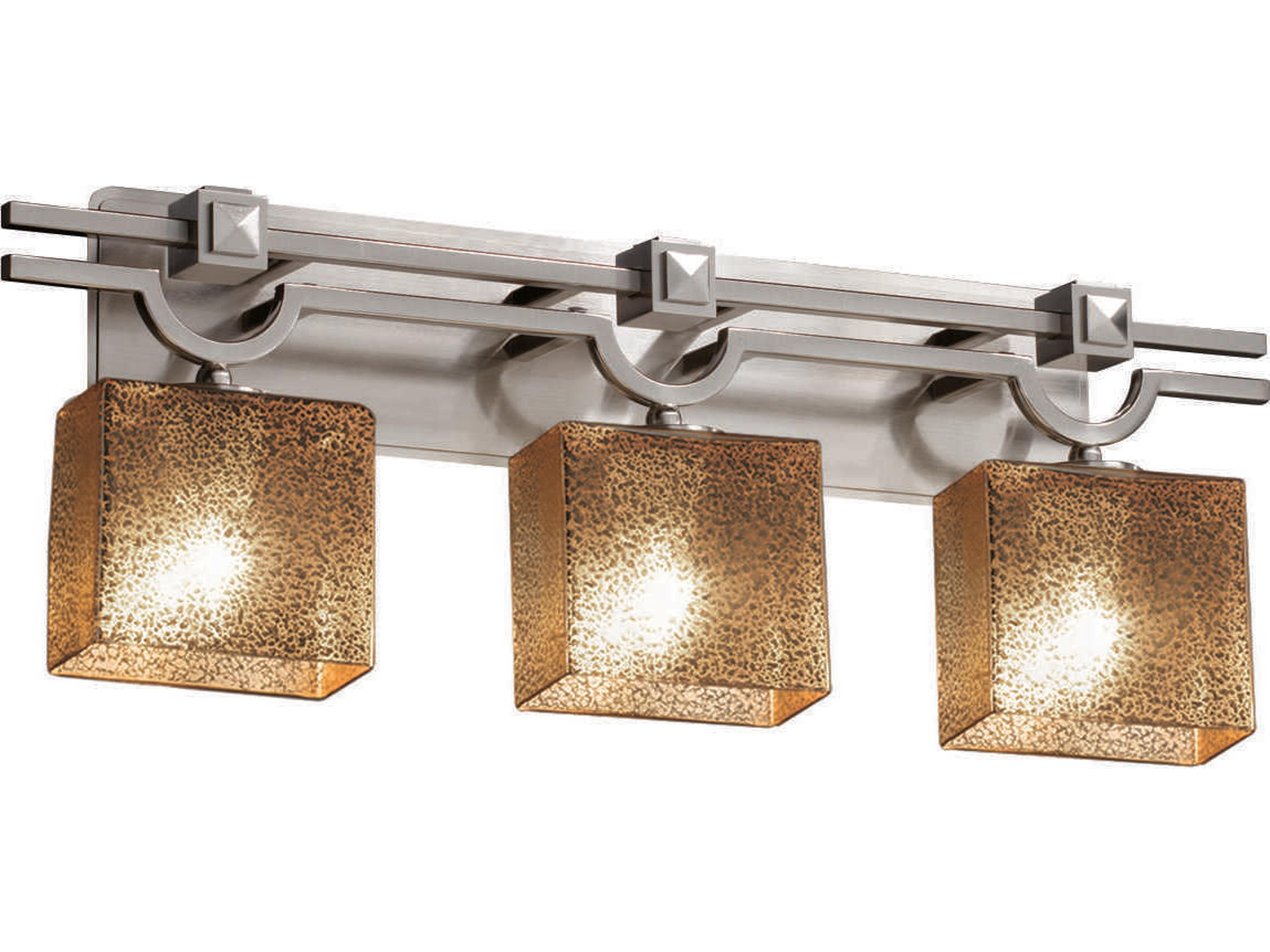 Justice Design Group Fusion 3-Light Bronze Glass Vanity Light