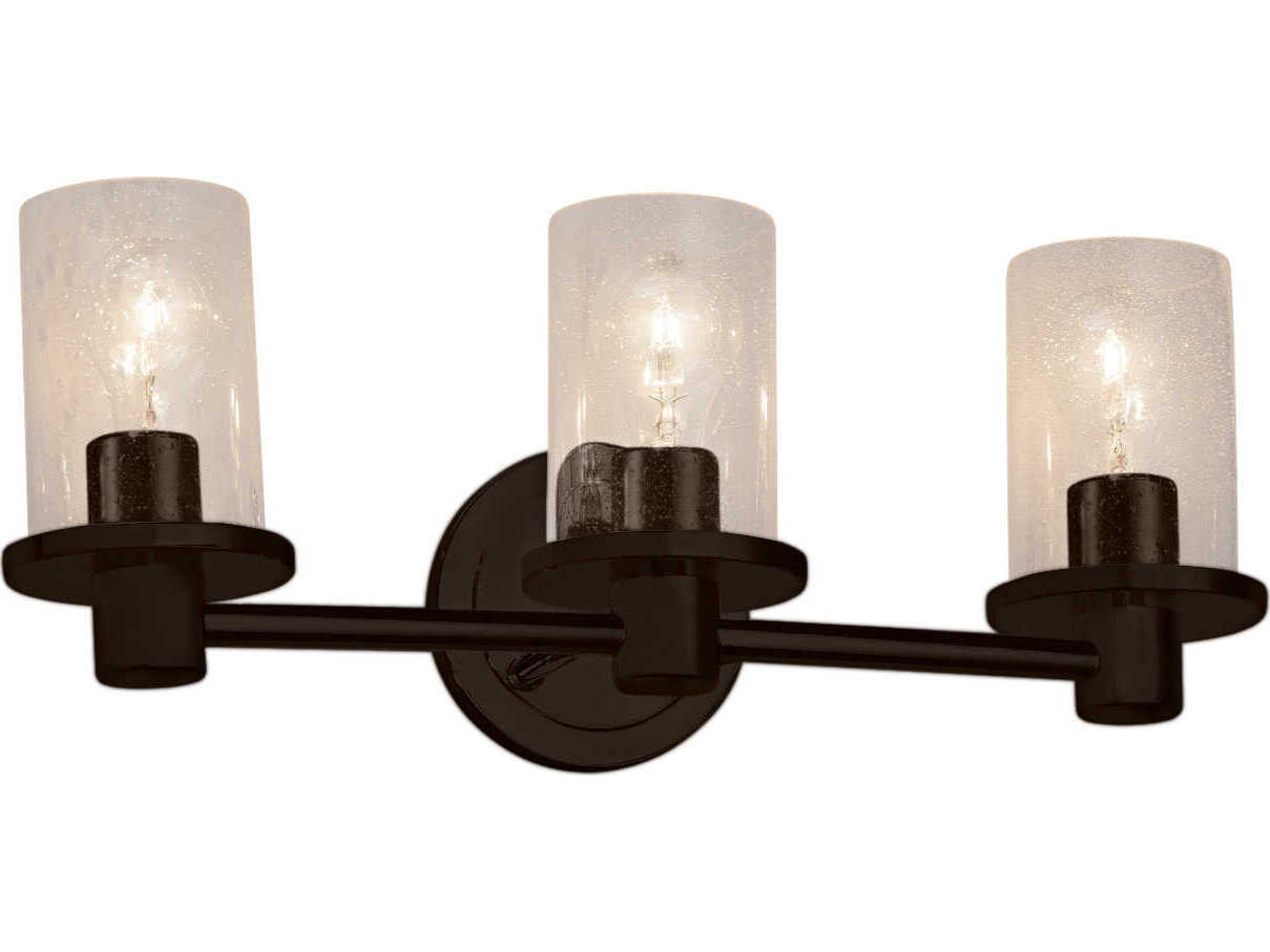 Justice Design Group Fusion 3-Light Chrome Glass Vanity Light