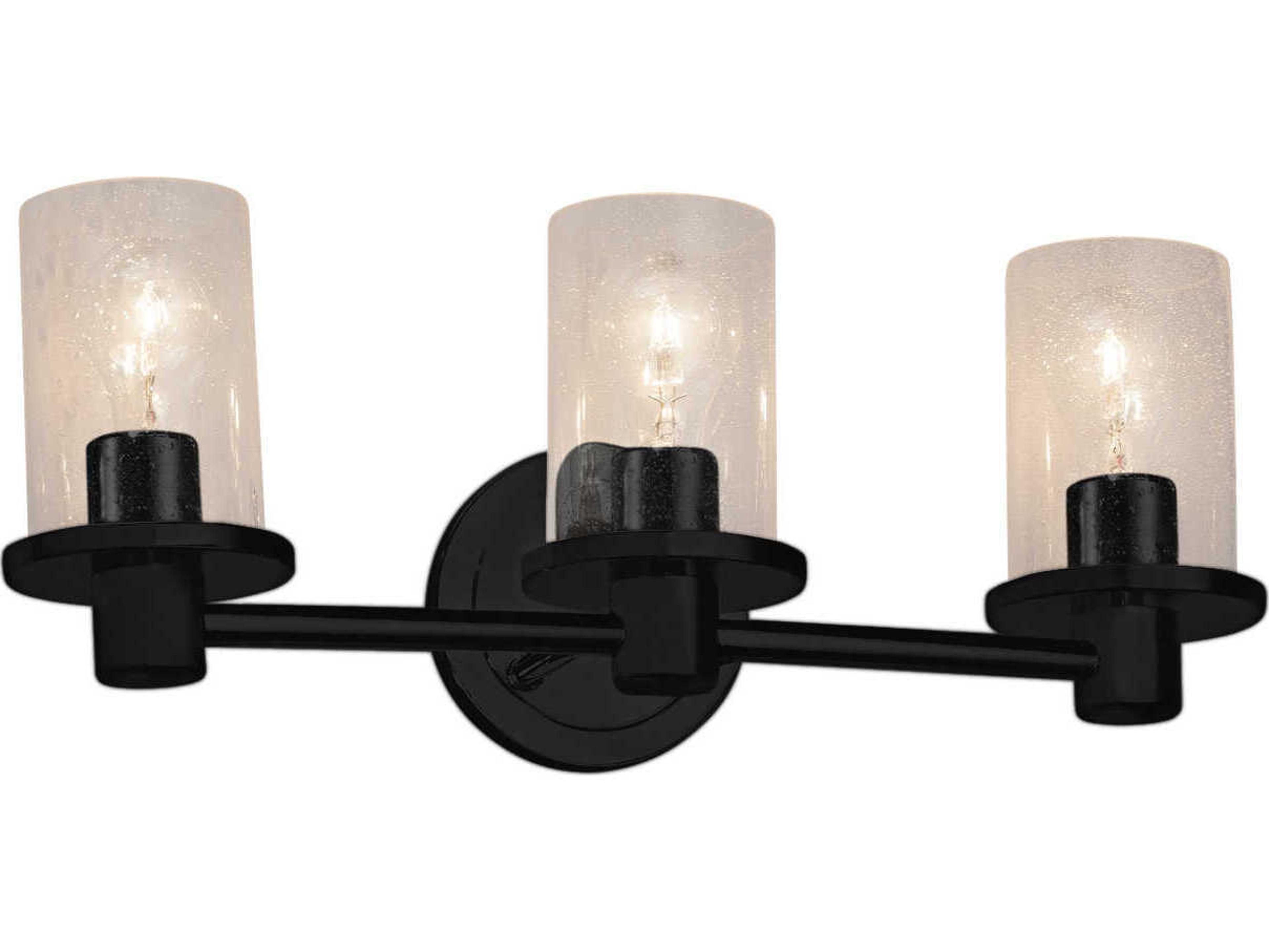 Justice Design Group Fusion 3-Light Chrome Glass Vanity Light