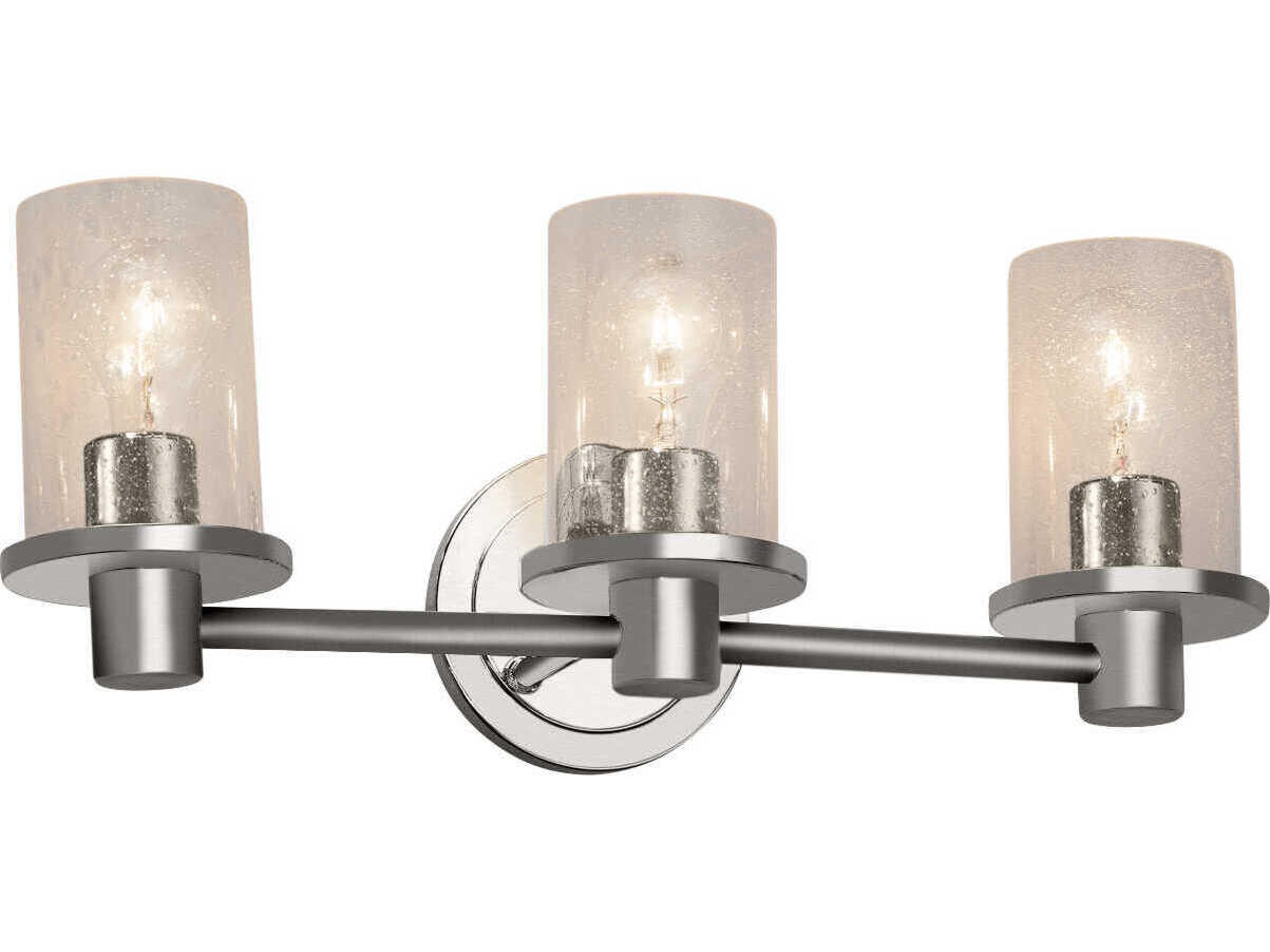 Justice Design Group Fusion 3-Light Chrome Glass Vanity Light