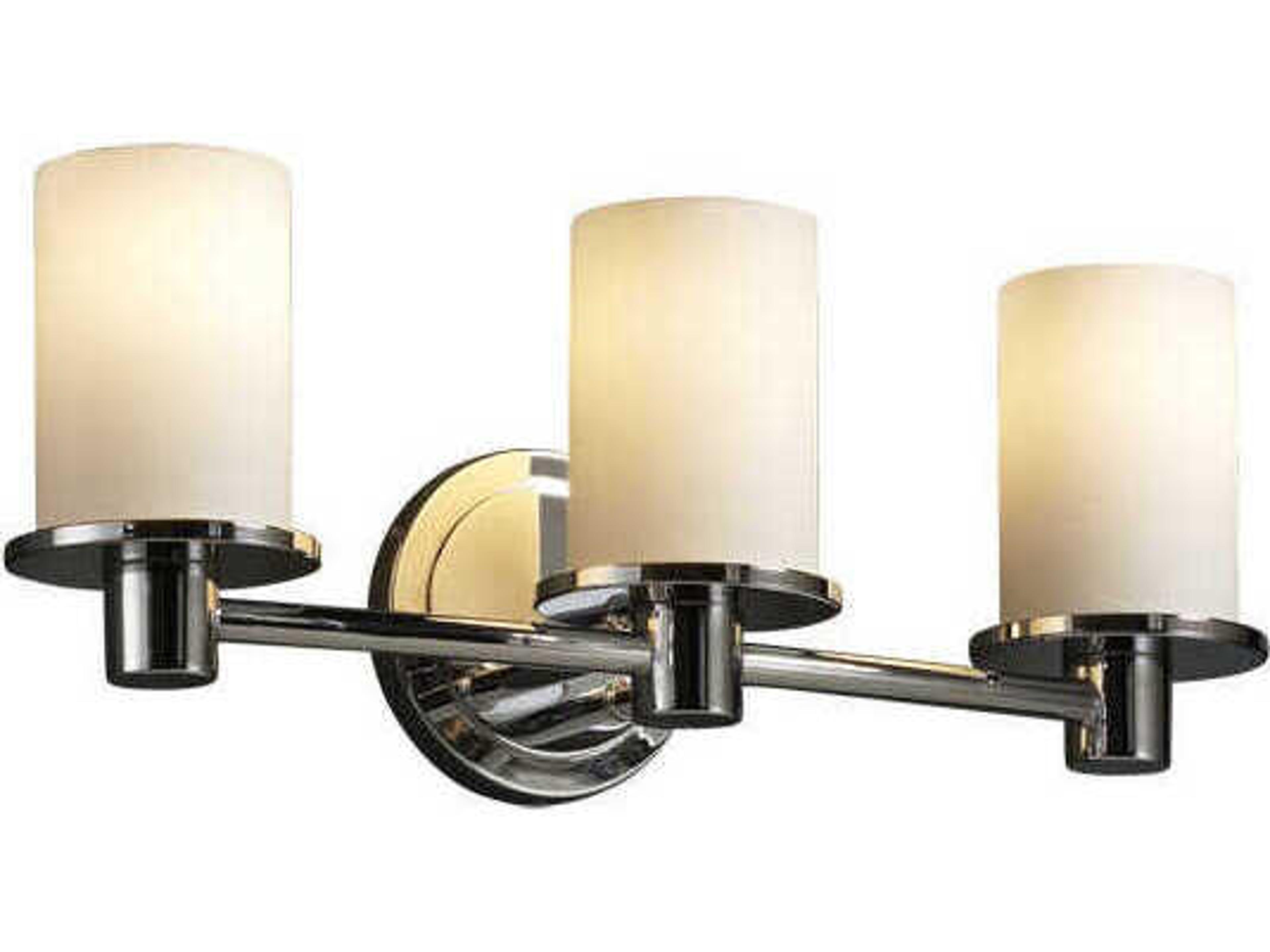 Justice Design Group Fusion 3-Light Chrome Glass Vanity Light