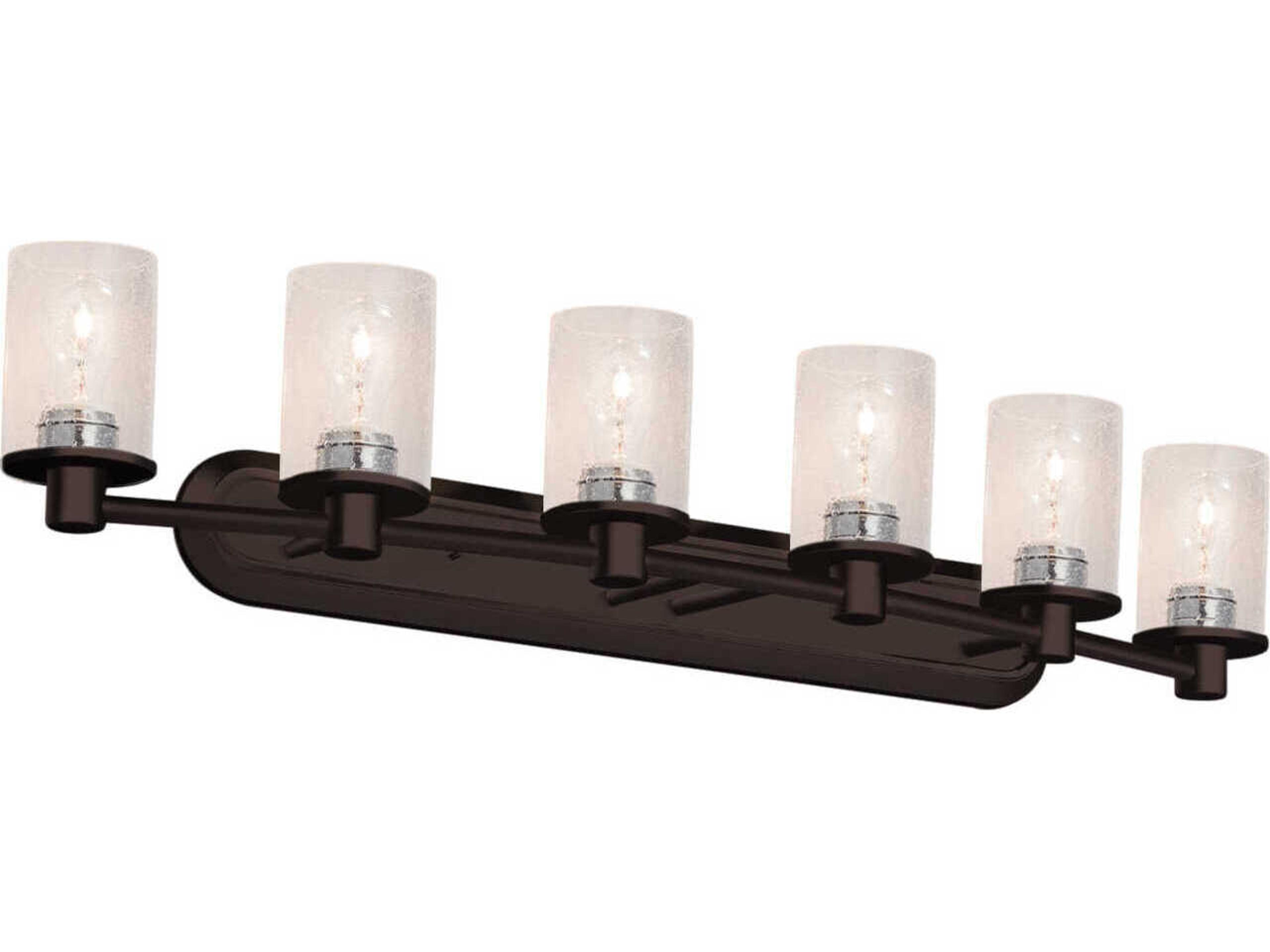 Justice Design Group Fusion 6-Light Bronze Glass Vanity Light