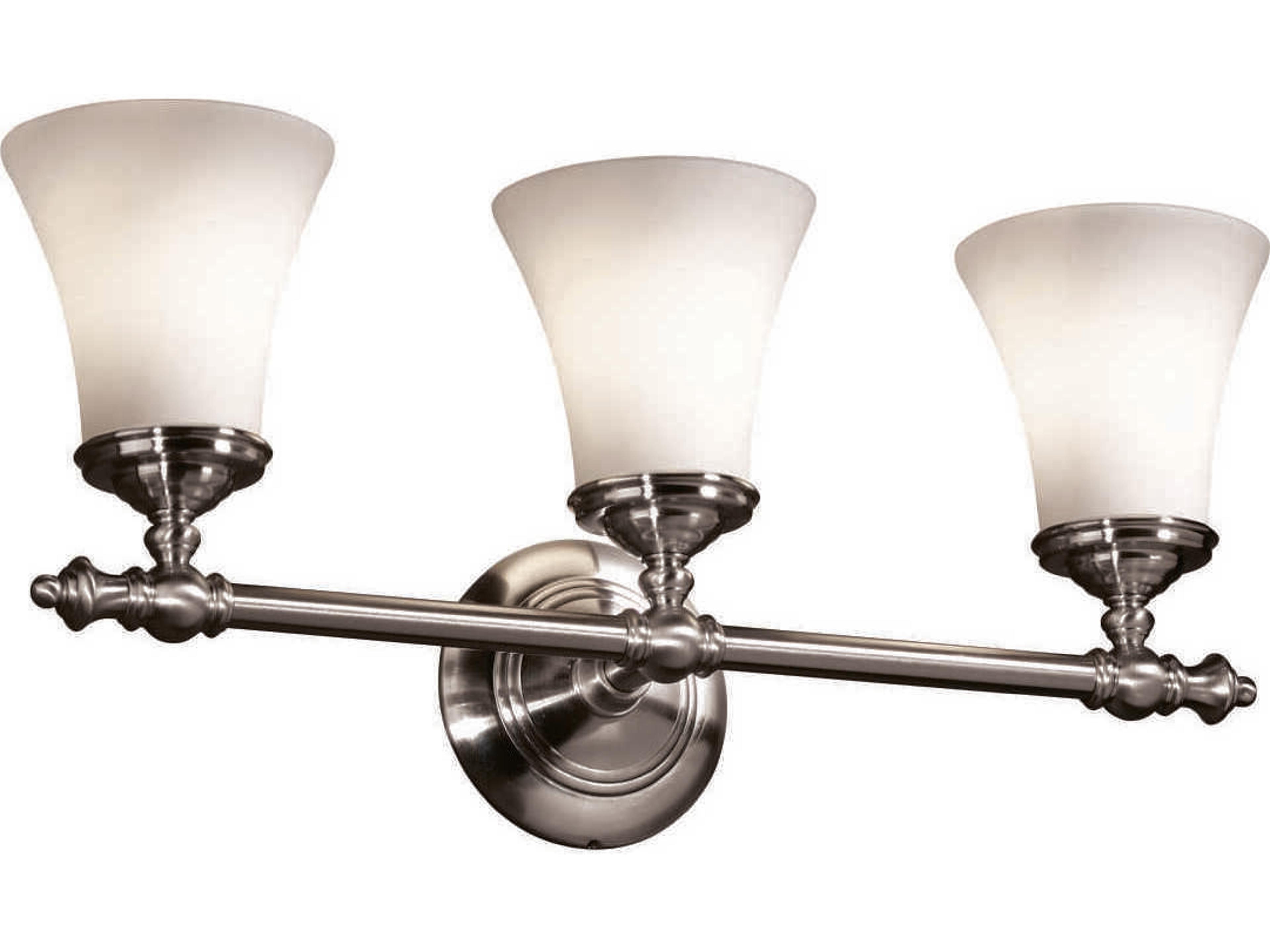 Fusion 3-Light Nickel Glass Vanity Light