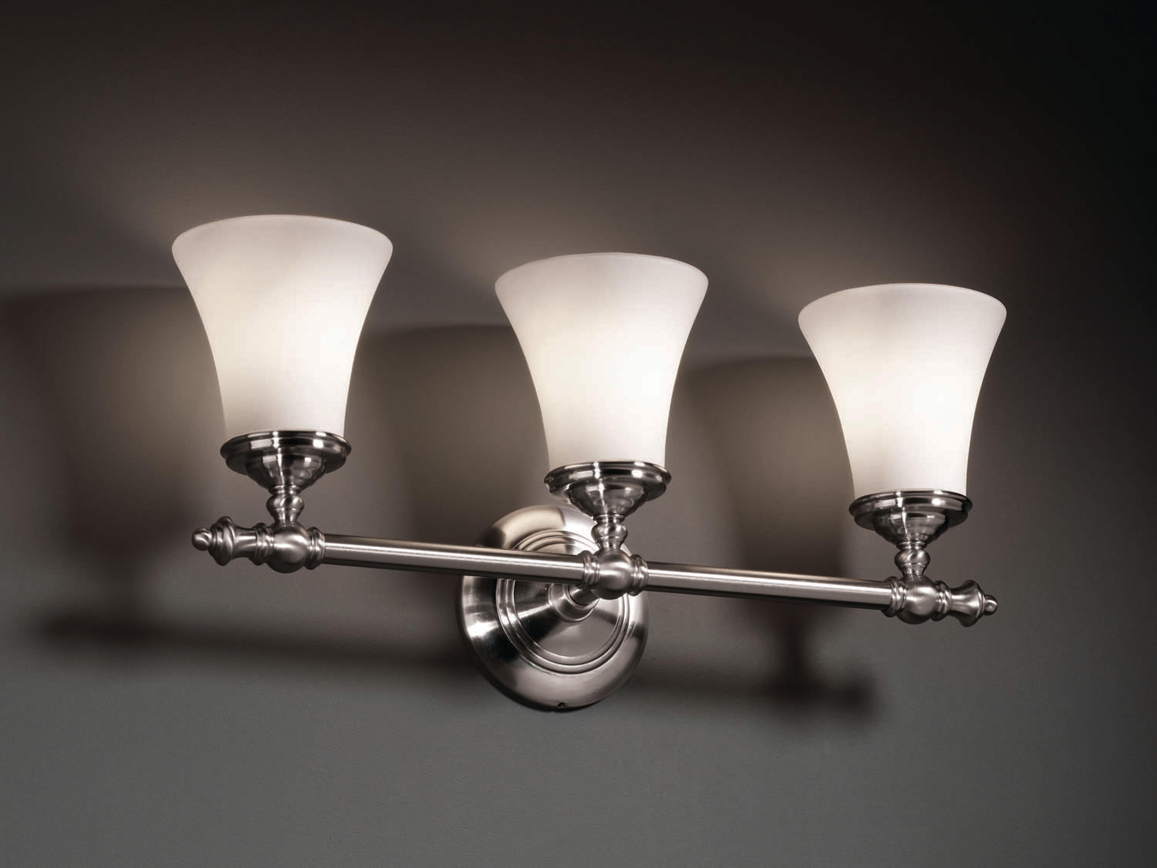 Justice Design Group Fusion 3-Light Nickel Glass Vanity Light