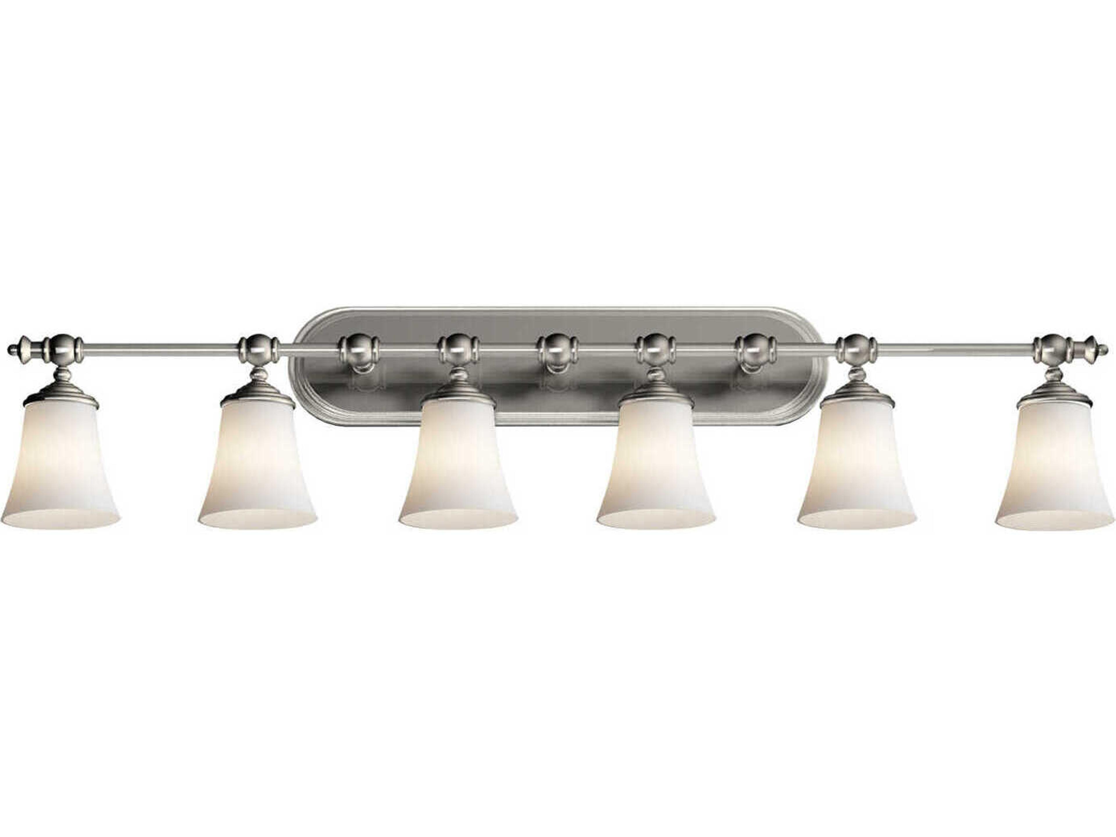 Fusion 6-Light Nickel Glass Vanity Light