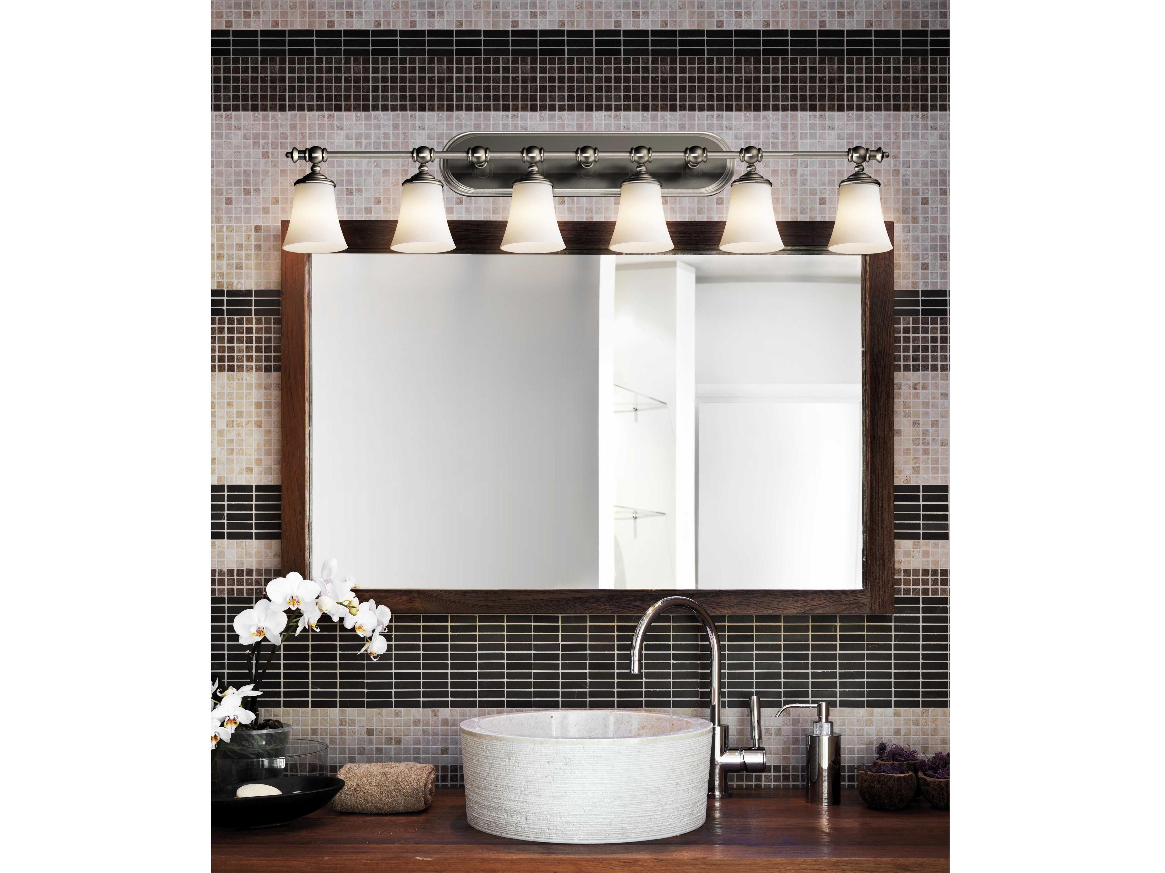 Justice Design Group Fusion 6-Light Nickel Glass Vanity Light