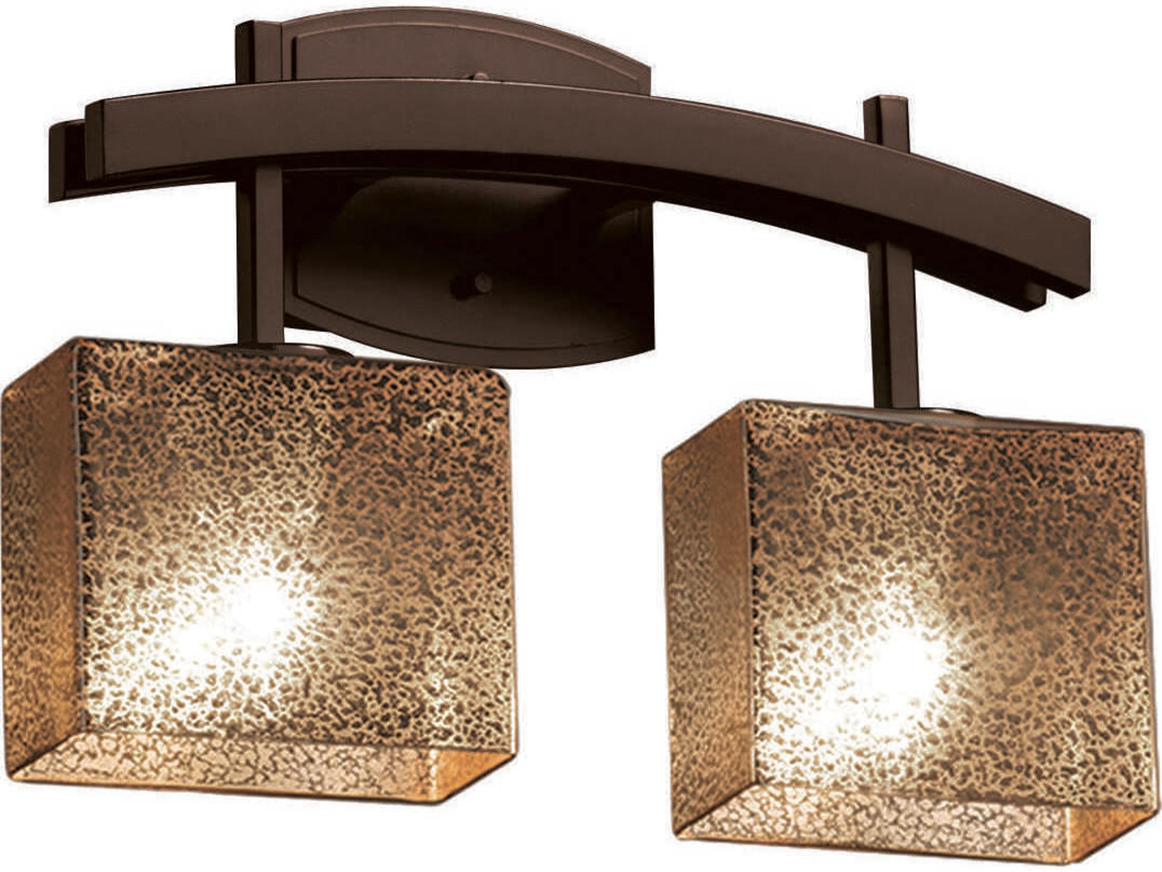 Justice Design Group Fusion 2-Light Nickel Glass Vanity Light